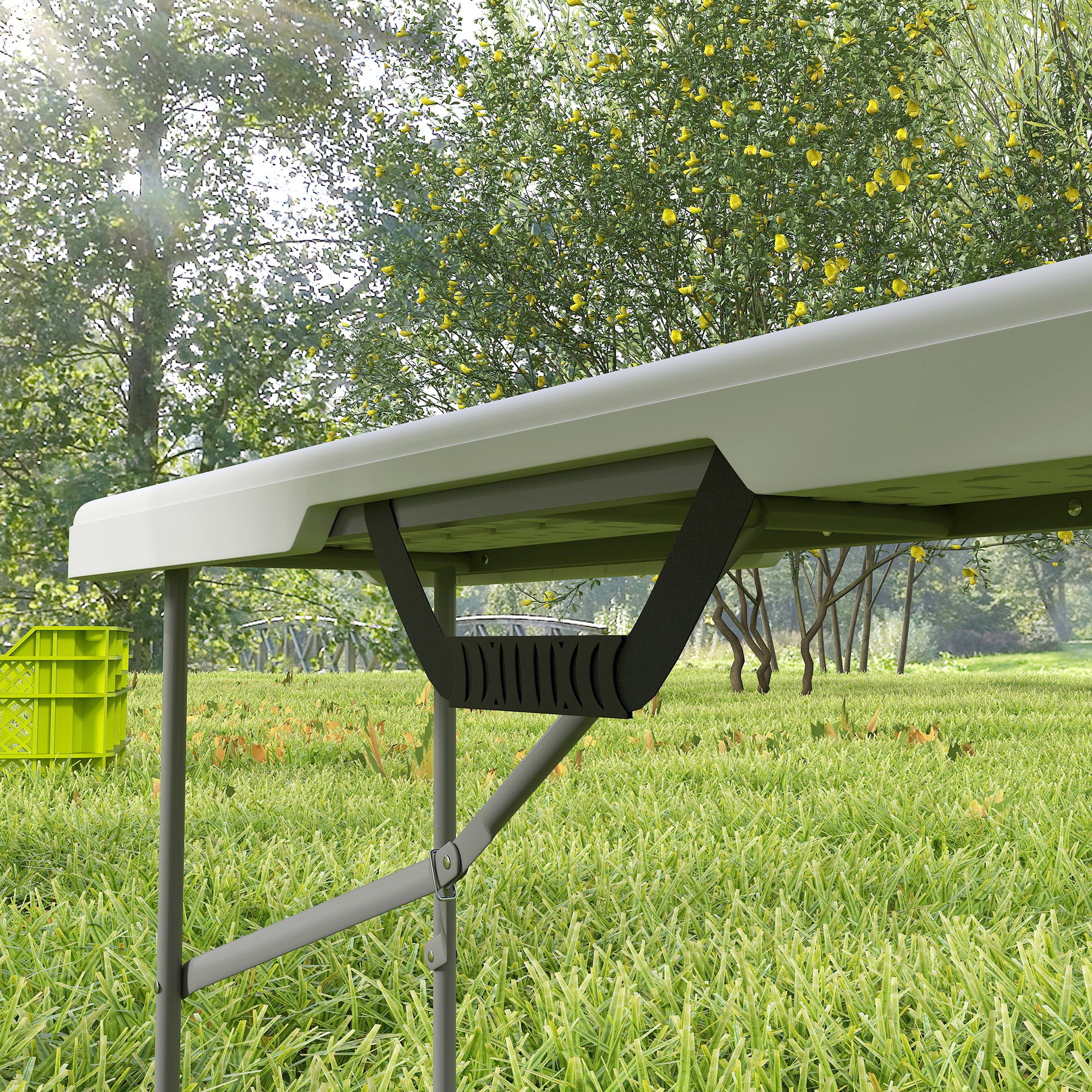 2-Piece Beer Bench Beer Tent Bench Folding Bench 8 People 182cm Foldable Party Bench with Handle, Metal Legs, HDPE Weatherproof Camping Bench for Indoor, Outdoor, Garden Bench up to 240kg White