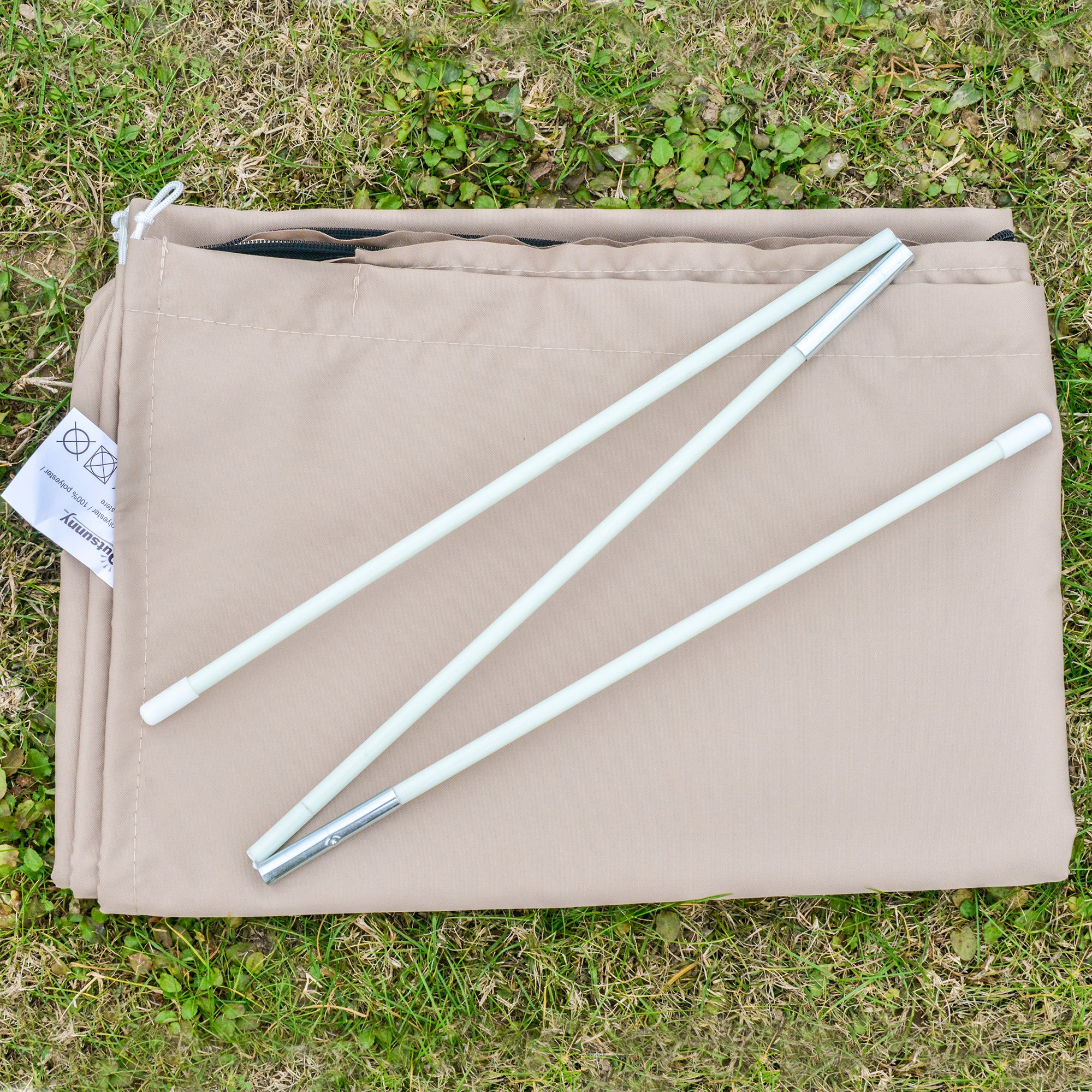 Umbrella Cover Weatherproof Windproof Drawstring Closure Easy Clean Outdoor for Cantilever Umbrella Ø60 x 160 cm Khaki