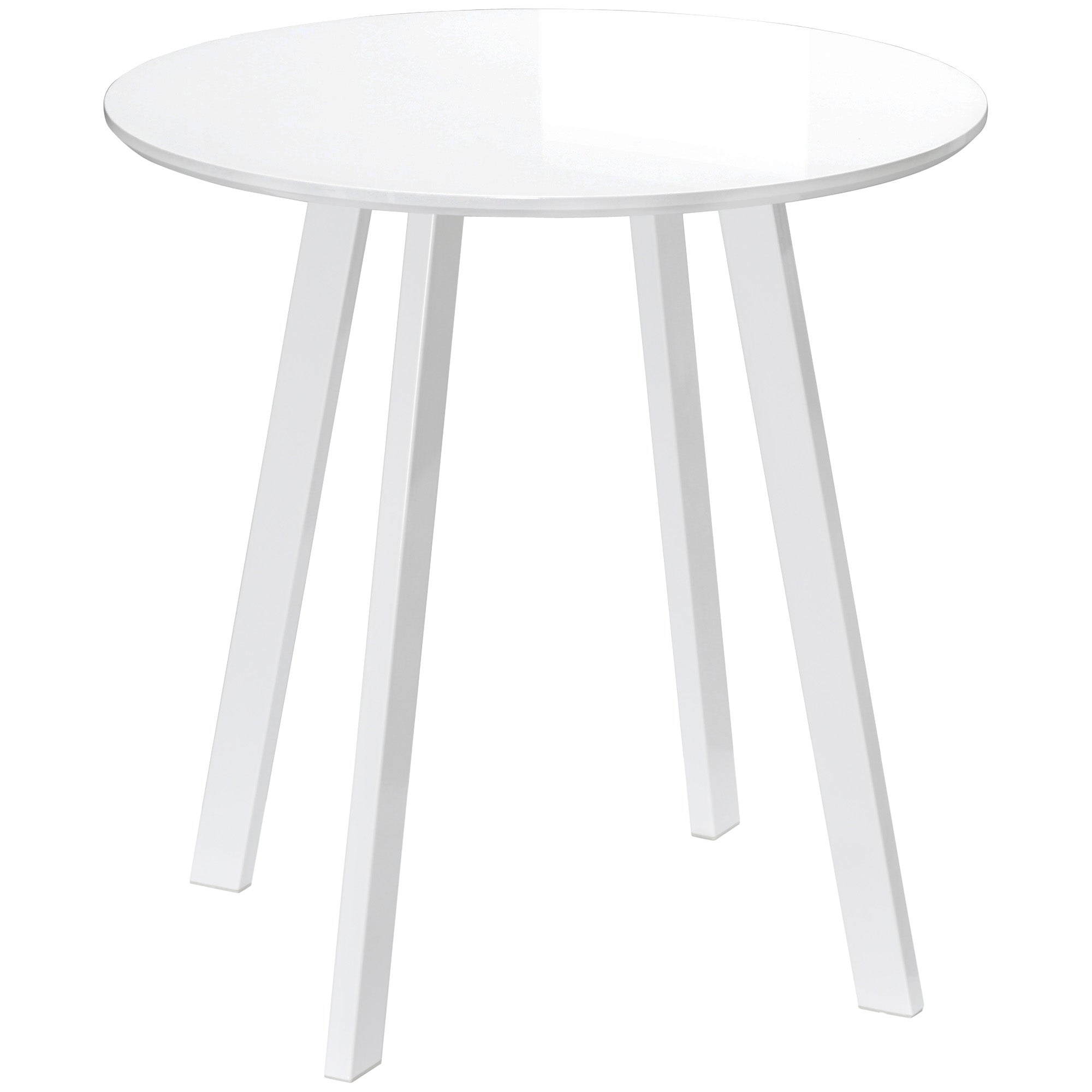 Dining Table 72 x 72 cm Round Kitchen Table for 2 Persons Modern Dining Table with Angled Legs, Table for Kitchen, Dining Room and Living Room White