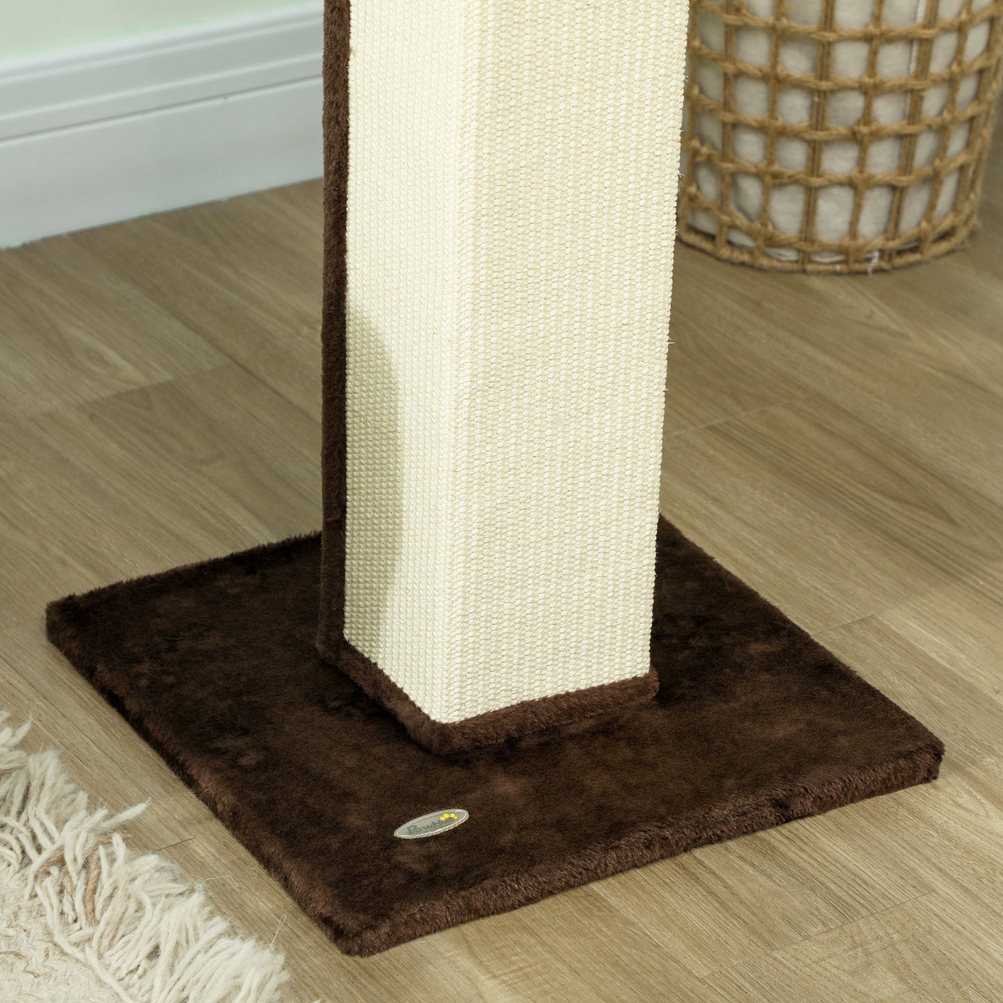 Cat Scratching Post Height 81 cm Cat Scratcher with Sisal Post and Hanging Ball 41x41x81 cm Brown