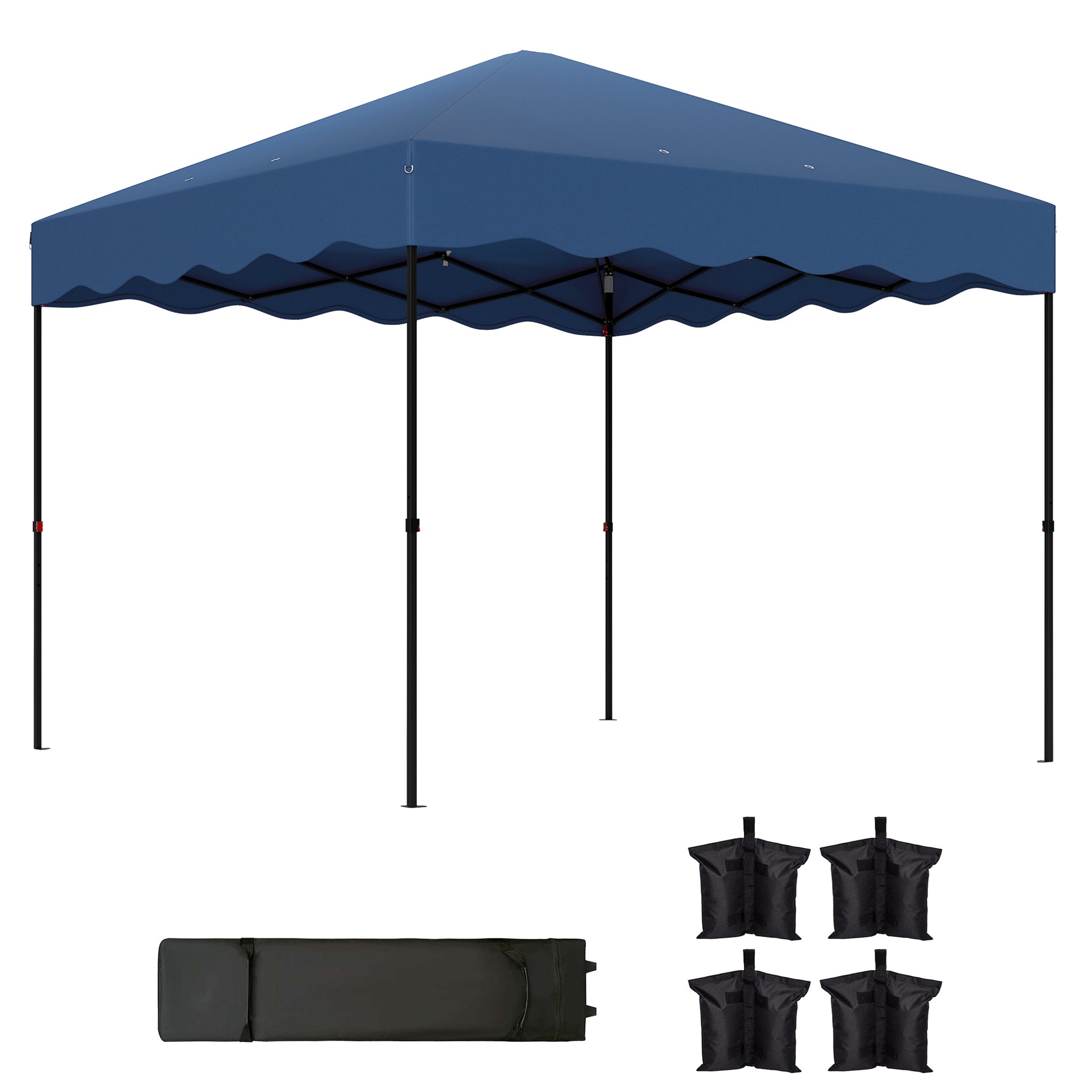 Pavilion approx. 3x3m, water-repellent Stable Winterproof Pop-up Folding Gazebo with UV Protection 50+, Foldable Party Tent Garden Gazebo with Roller Bag, Garden Pavilion for Camping Garden, Dark Blue