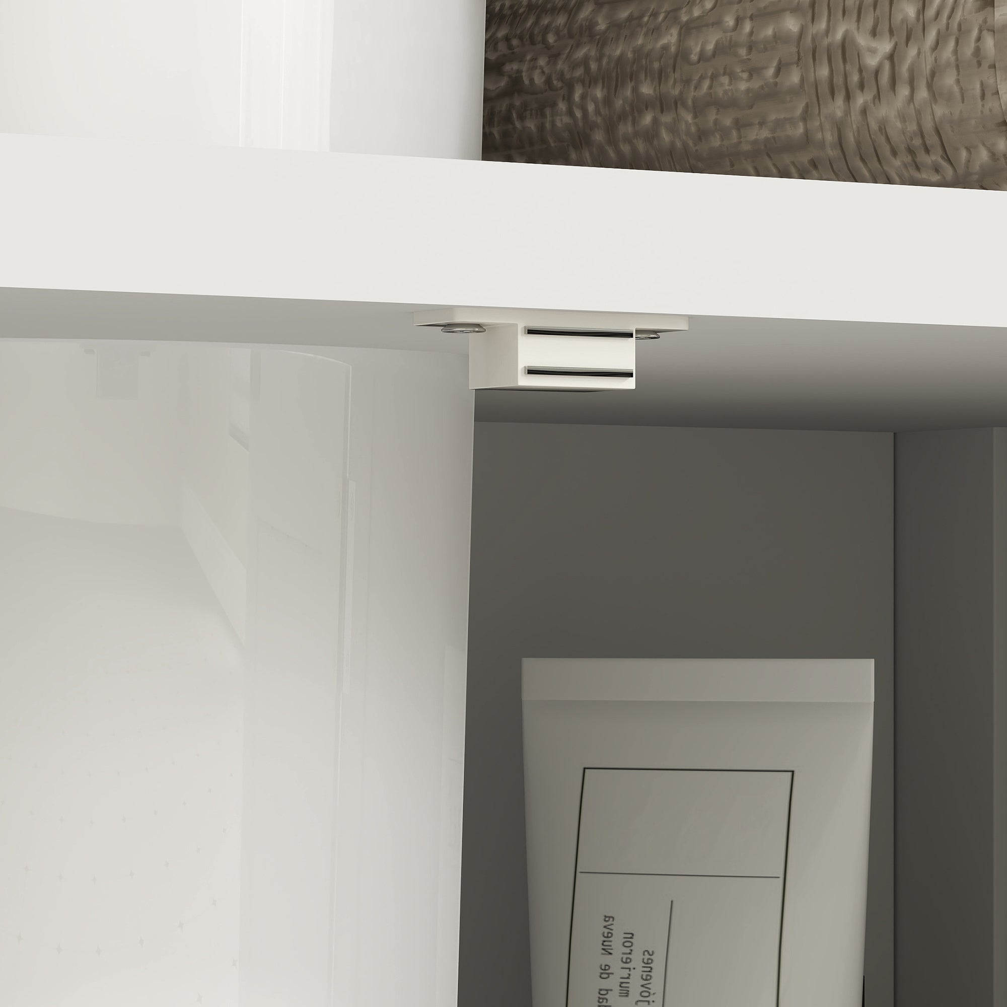 Under Sink Cabinet with 2 Doors and Open Shelf Modern Design Load Capacity 30 kg 60x30x60 cm White