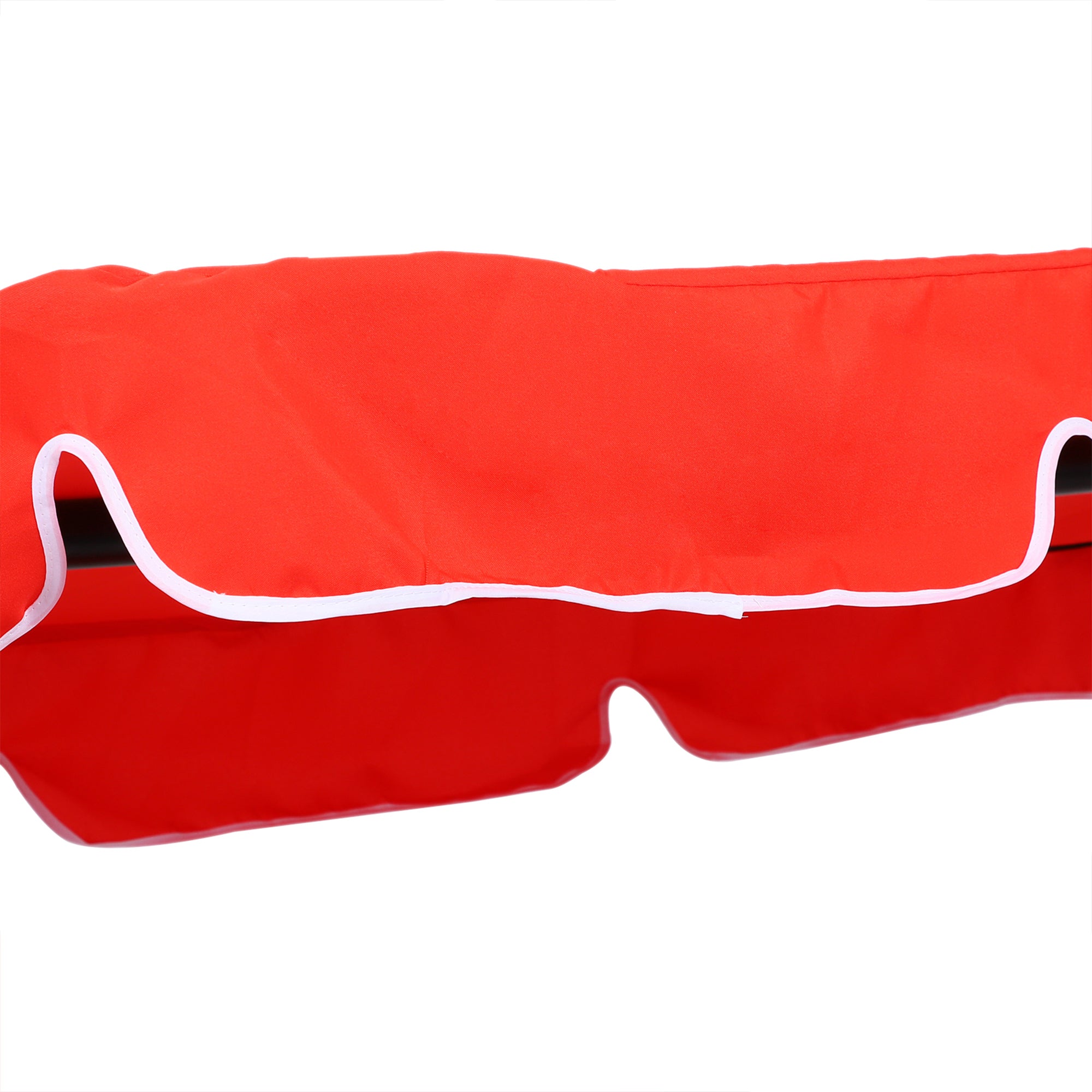 3-Seater Garden Swing with Adjustable Canopy Seat and Back Cushions 1.72L x 1.1W x 1.52H m Black Steel Red Polyester