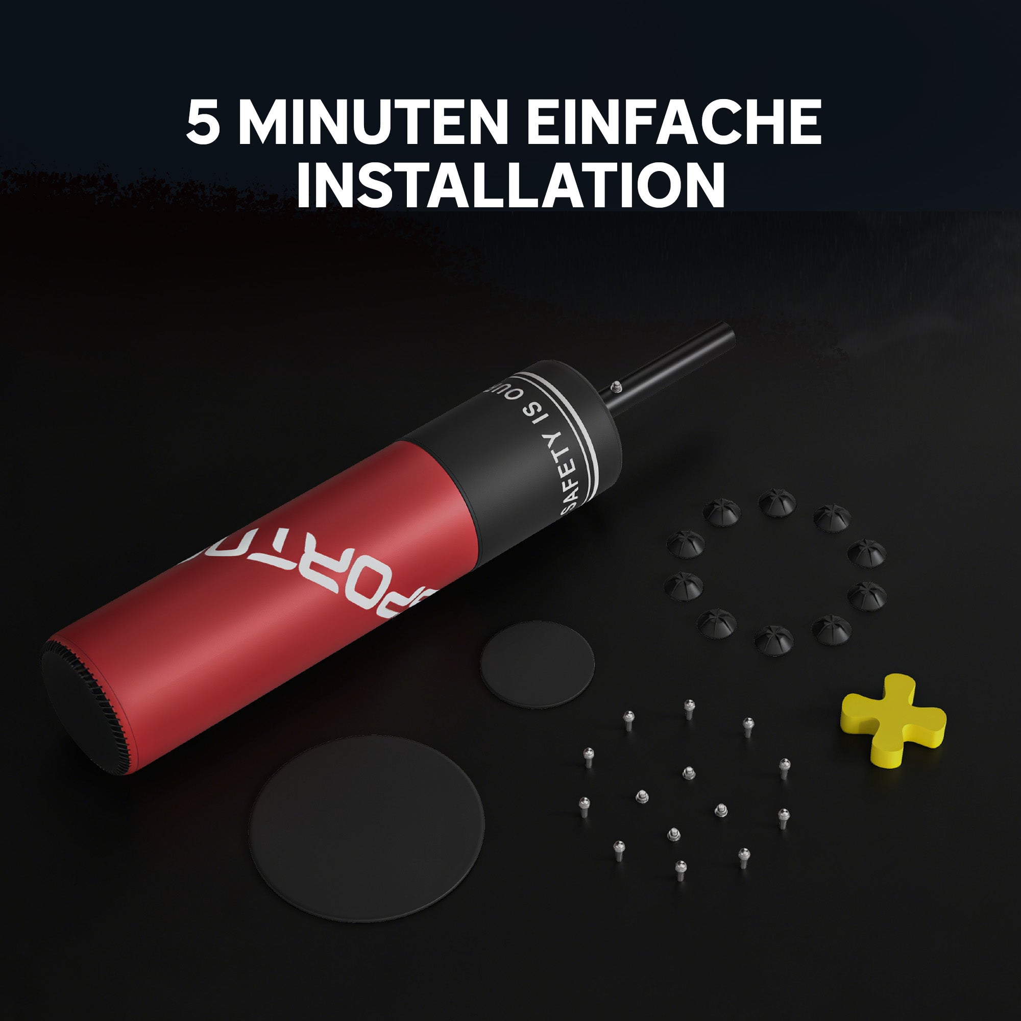 SPORTNOW 53 in (135 cm) Freestanding Punching Bag – Red/Black, Shock-Absorbing Base, 10 Suction Cups, Kickboxing & MMA Trainer for Adults