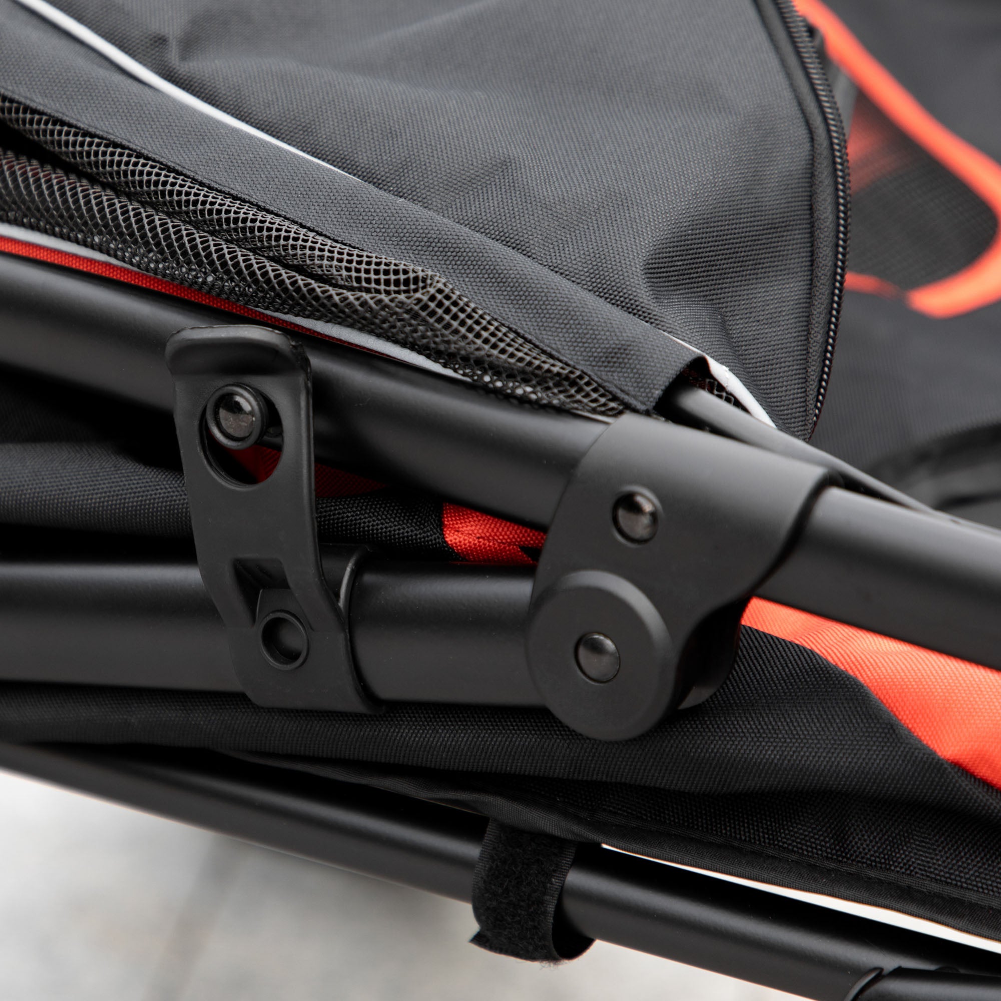 Dog Cart, Dog Buggy with Cushion, Foldable Dog Trolley, Cat Buggy for Large and Medium Dogs, Dog Trolley with Mesh Window, Safety Leashes, Bag, Oxford Fabric, Red