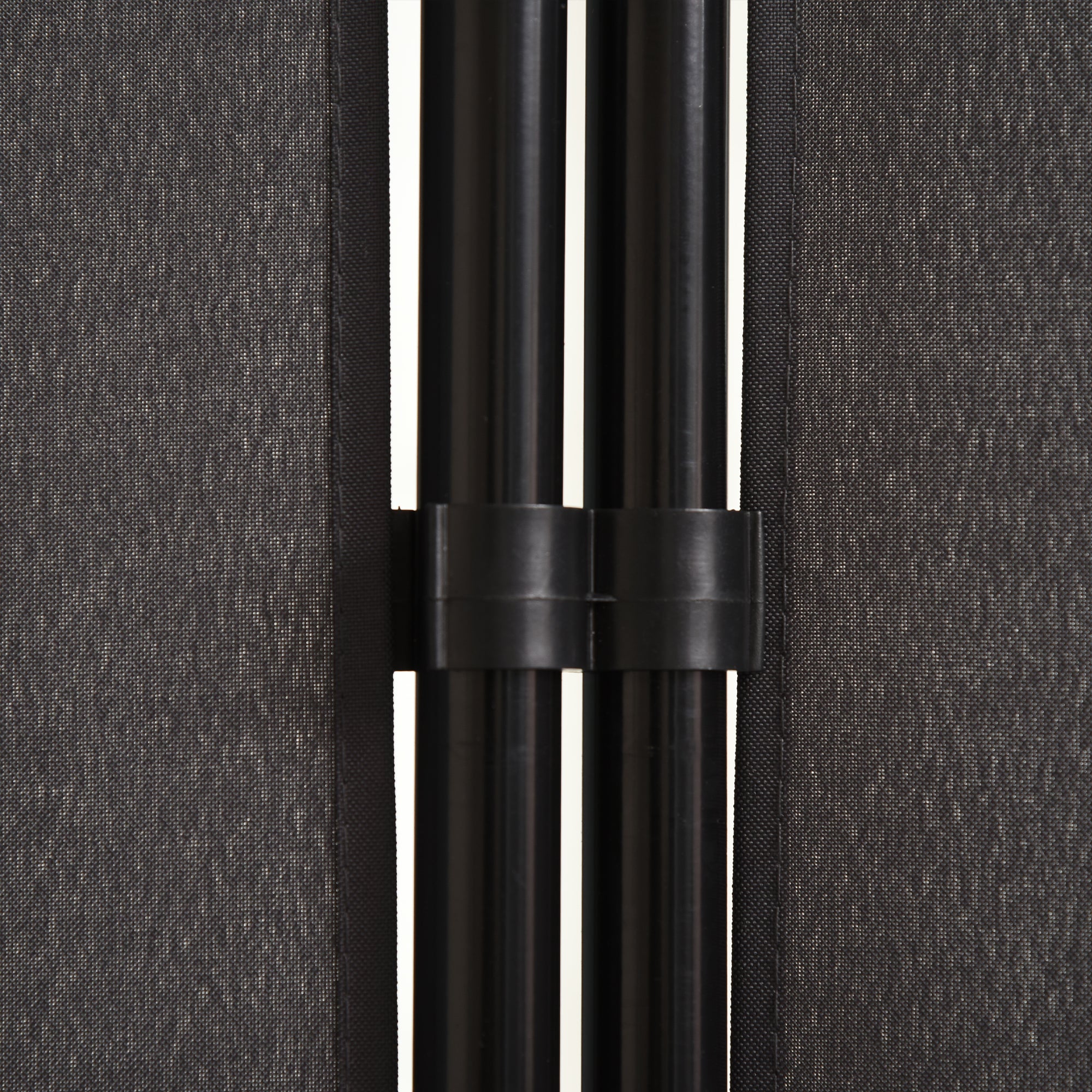 3-Panel Partition 2.53L x 0.5W x 1.82H m Side Blind on Freestanding Metal Polyester High Density Dark Gray