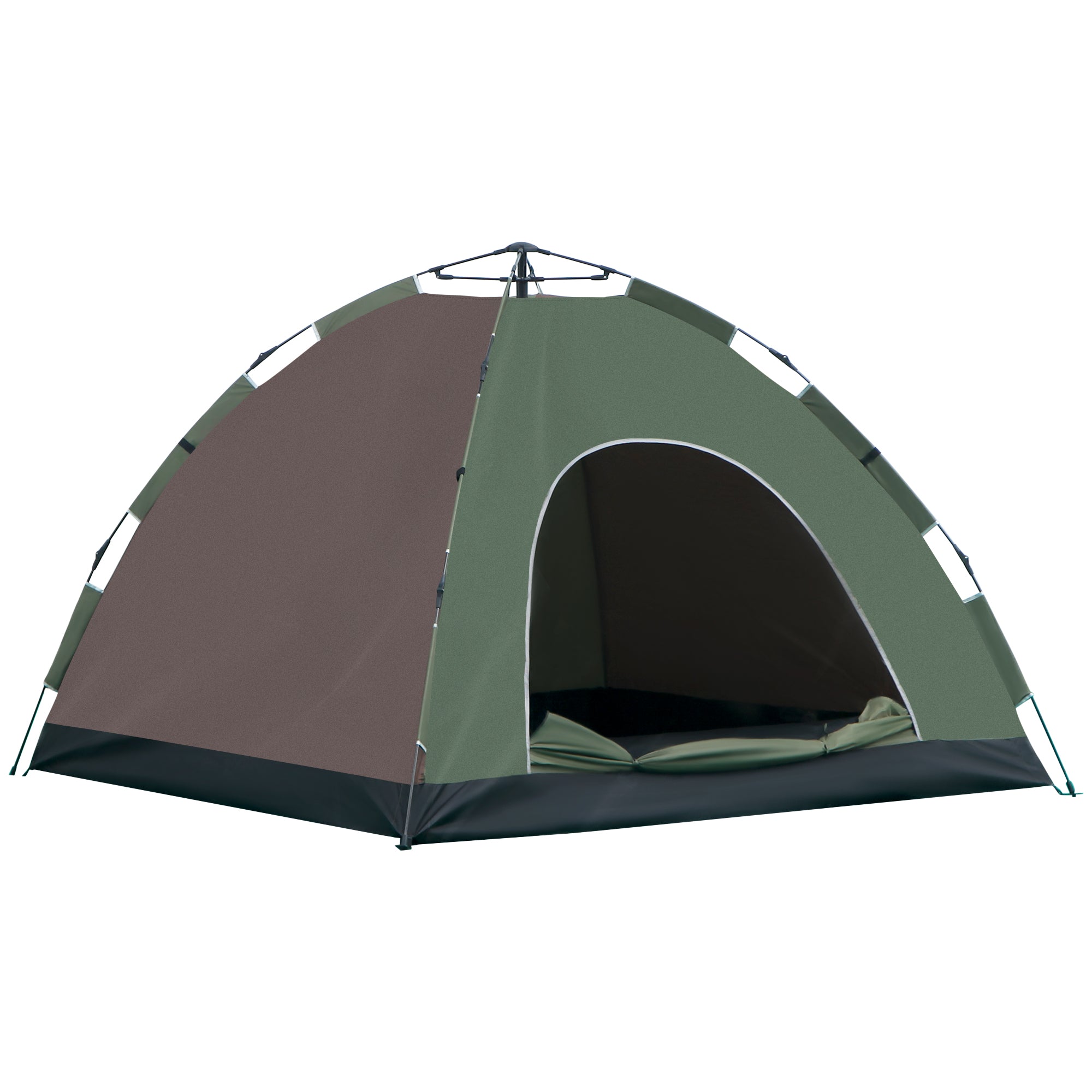 Pop-Up 4-Person Camping Tent, Beach Tent with Carry Bag, Lamp Hooks, and Storage Pockets, UV Protection, 210x210x135 cm