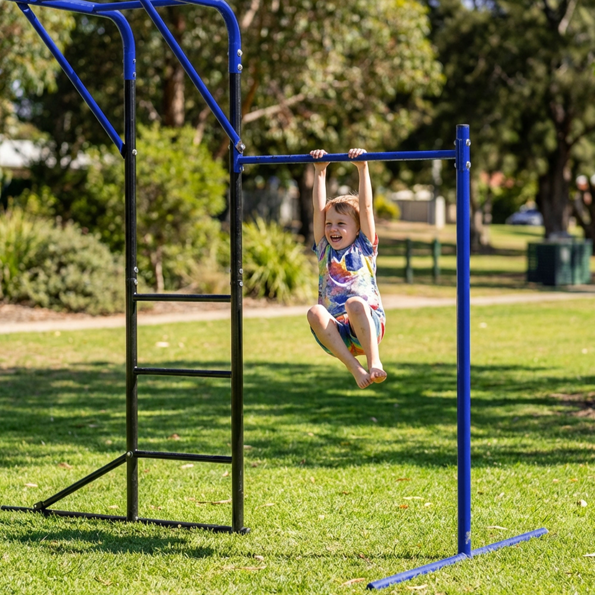Outdoor Climbing Frame with Pull-Up & Gym Bar — Climbing Tower for Kids 3–8 Years, Supports up to 331 lb, Black
