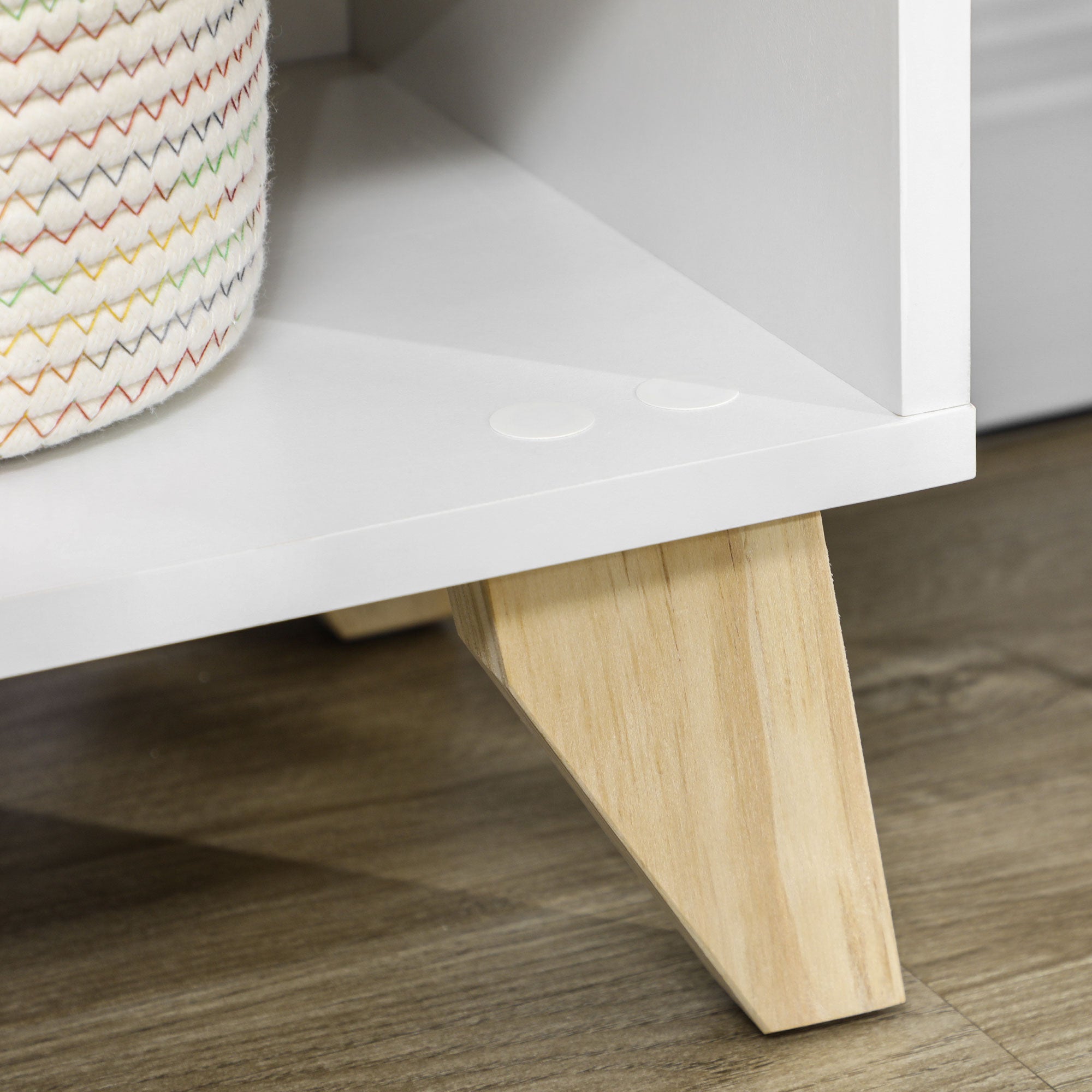 Multi-Purpose Cabinet with Cabinet and Open Shelves, Furniture for Living Room, Kitchen, Office in White Wood, 60x30x78cm