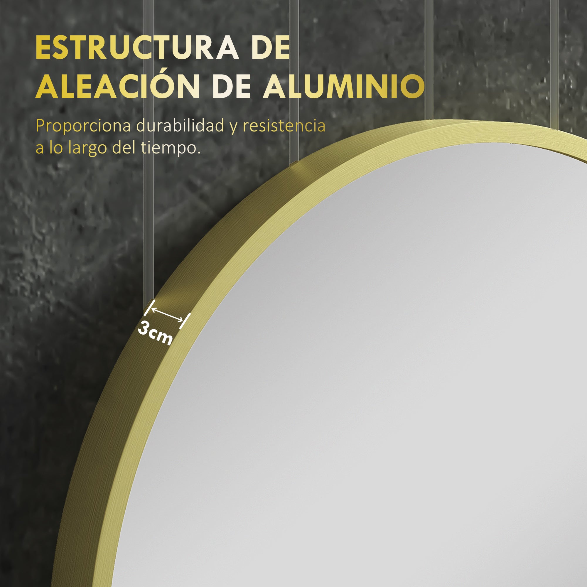 Oval Bathroom Mirror 40x70 cm with Aluminum Frame Decorative Wall Mirror Horizontal or Vertical for Living Room Entryway Hallway Gold