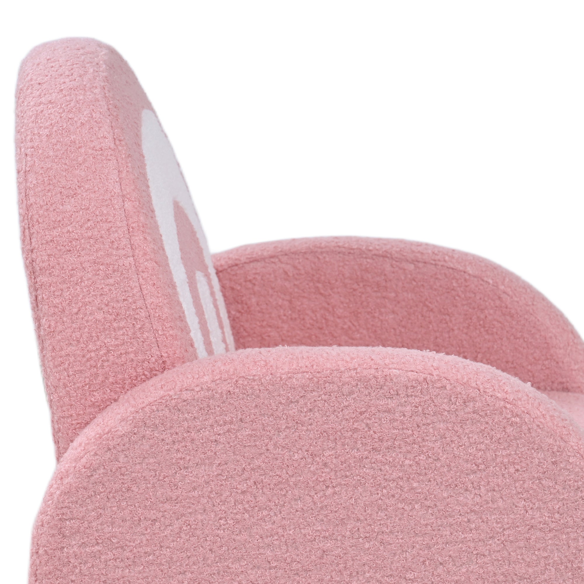 Children's Chair with Rainbow-Shaped Backrest Sofa for Children 18-96 Months Soft Sherpa Fabric Armrests 45 kg Load Pink