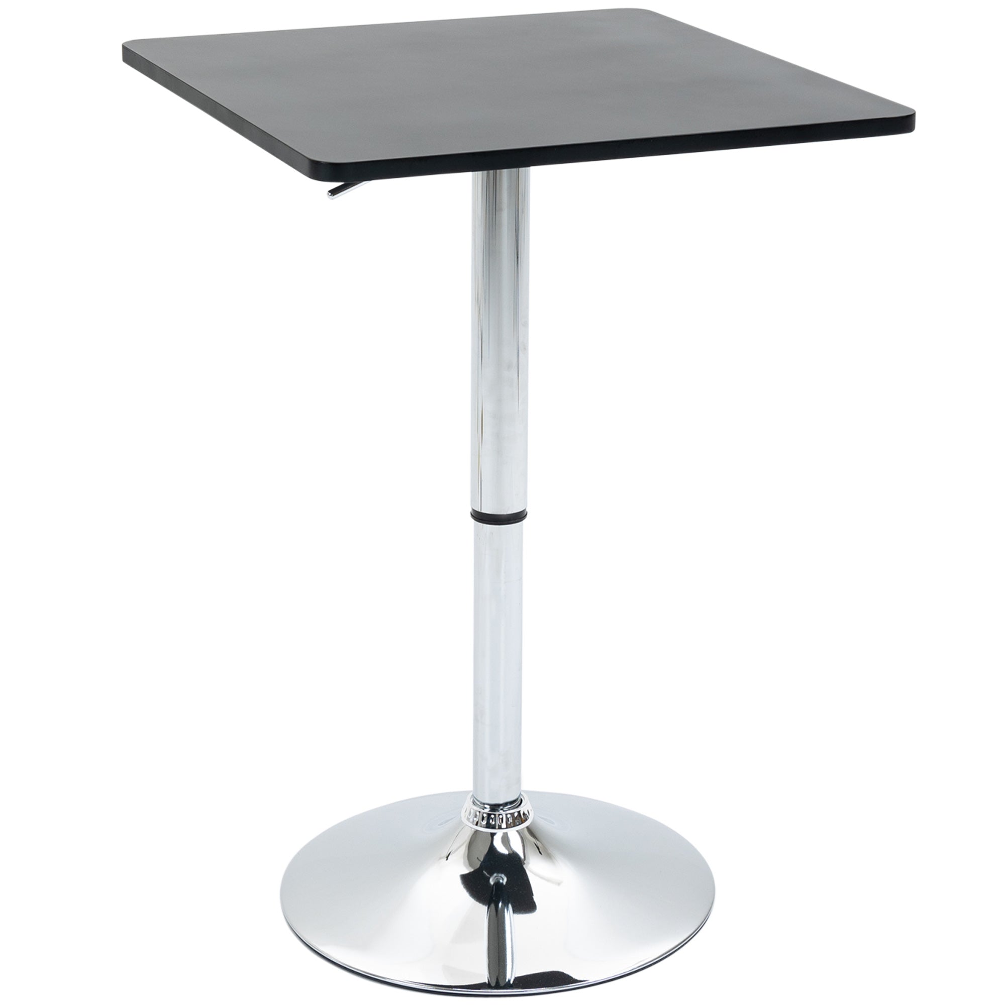 Height-Adjustable Bar Table with Rotating Tabletop, Non-Slip Kitchen Table for Living Room, Dining Room, Black, 60 x 60 x 69-93 cm