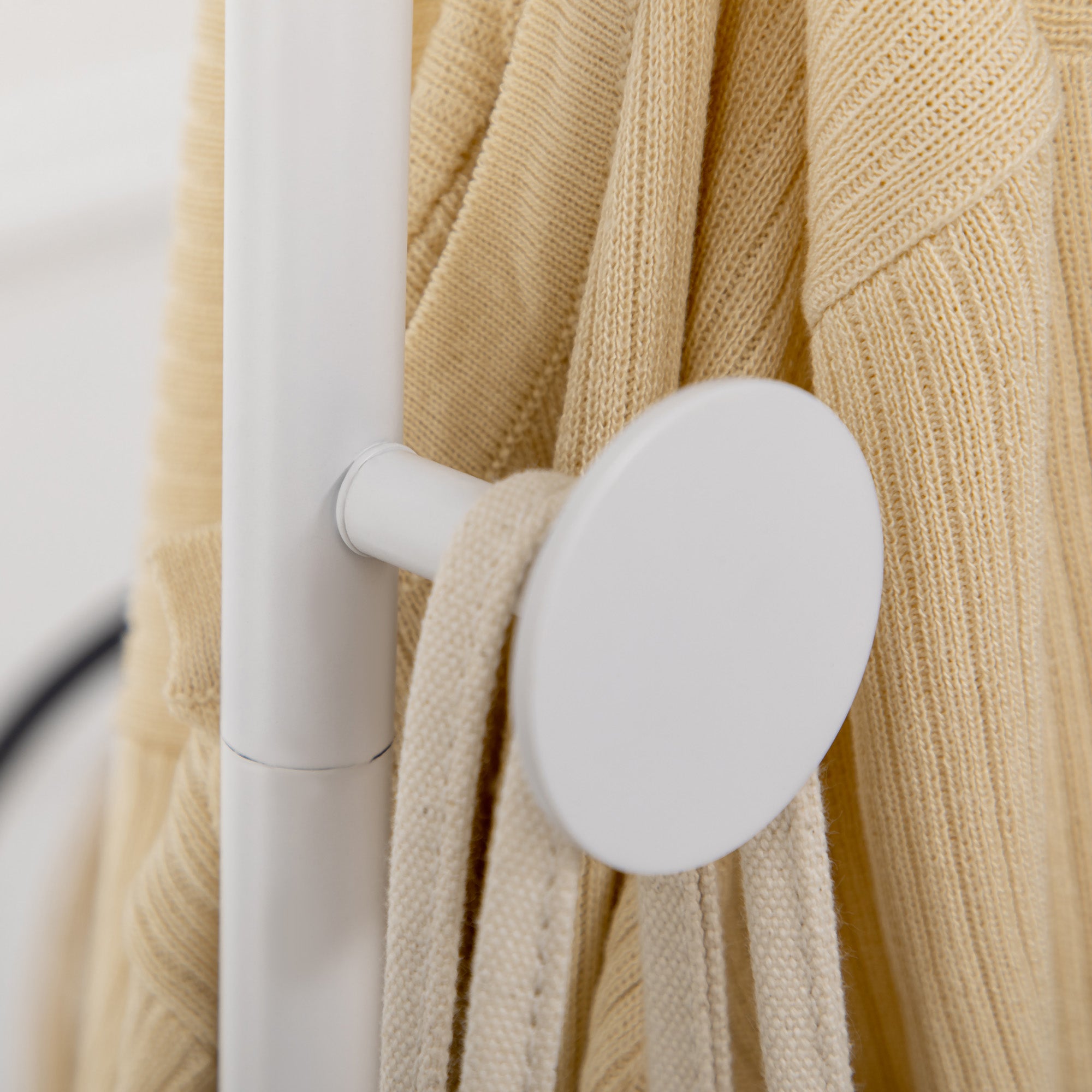 Coat Rack with Marble Base Modern Coat Stand with 2 Round Hooks Hangers for Bedroom Hallway Entryway 35x25x170 cm White