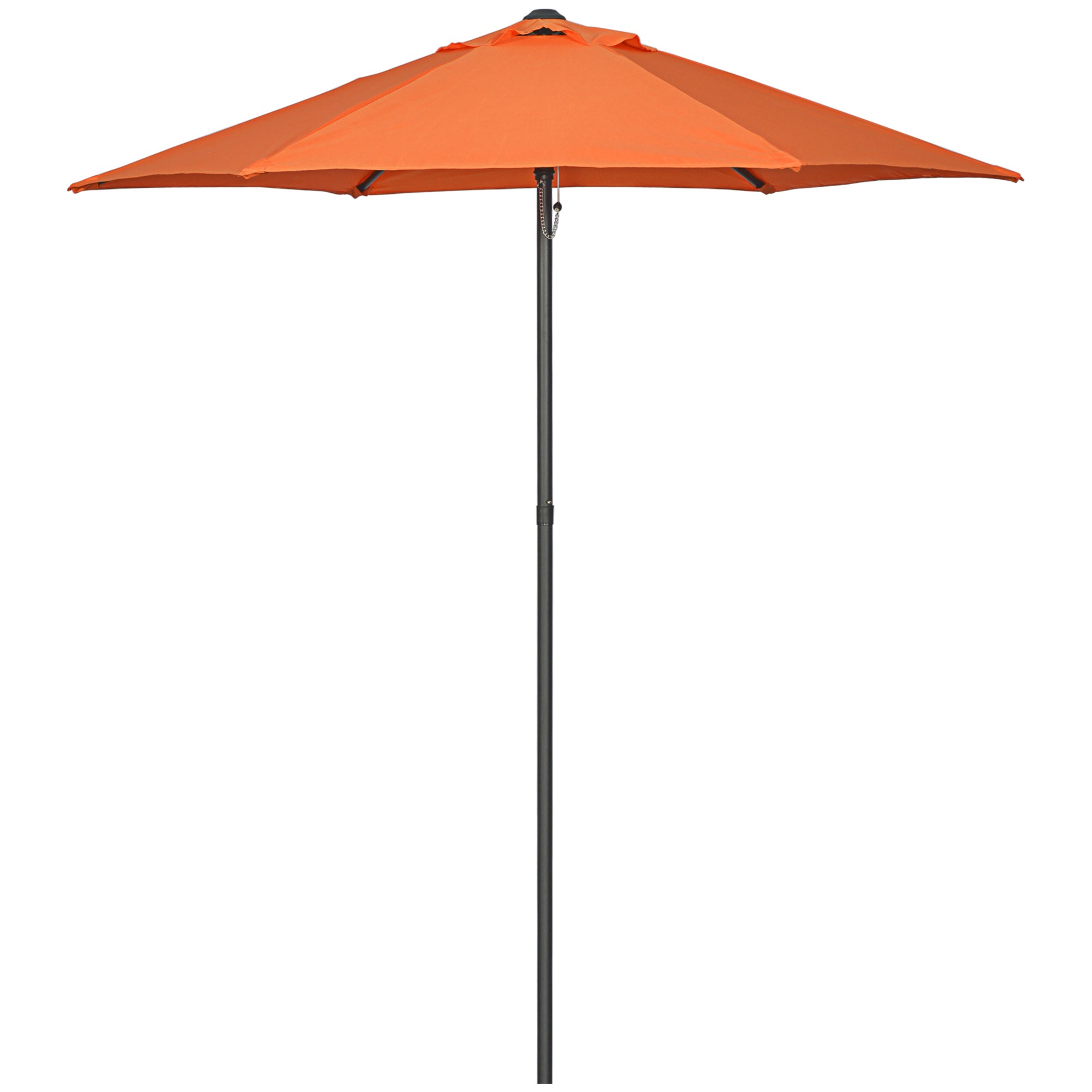 Umbrella Ø196 cm, hexagonal balcony umbrella beach umbrella wind resistant stable market umbrella crank umbrella sun protection for beach balcony garden, Orange