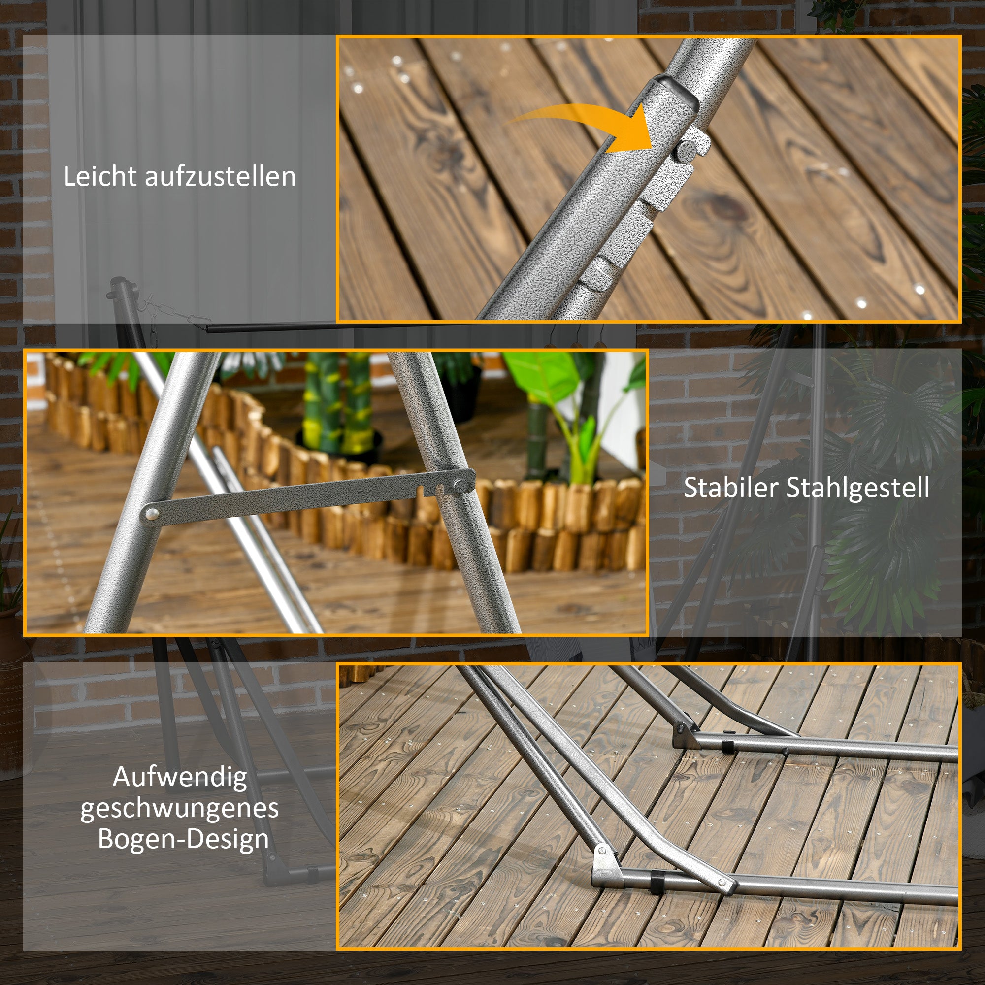 Hammock Stand for Hammock, Foldable 2-in-1 Hammock Stand, Clothes Rack for Patio, Garden, Yard, Supports up to 120kg, Steel, 290 x 92 x 88cm