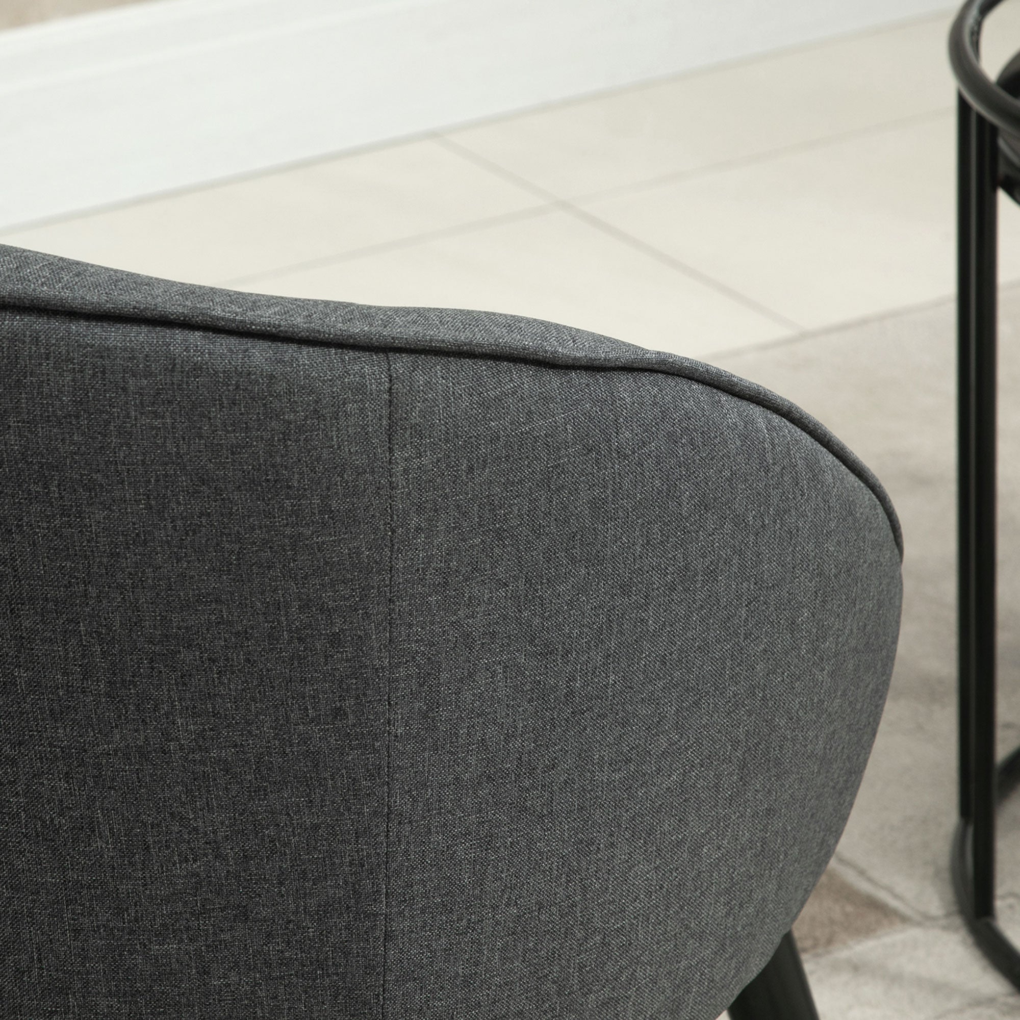 Lounge Chair Cocktail Chair Living Room Chair Office Chair Upholstered Chair for Living Room, Bedroom, Children's Room, Dining Room Modern with Linen Look Wood Gray 71 x 65 x 75 cm