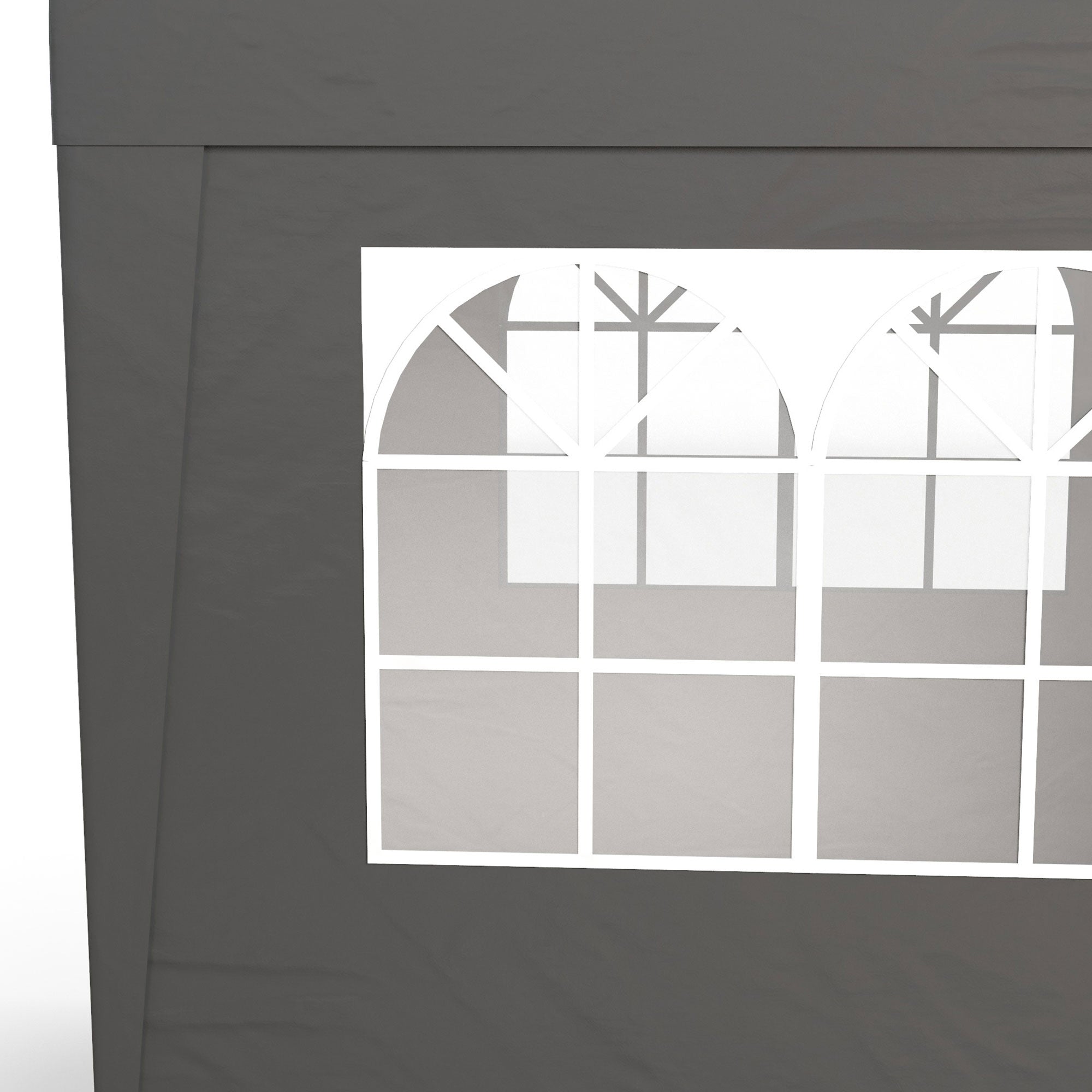 Folding Pop-up Garden Gazebo 2 x 2 m Adjustable Height Event Canopy 3 Levels Anti-UV 30+ 3 Side Walls with 4 Sandbags and 1 Carrying Bag Oxford Fabric Gray Steel