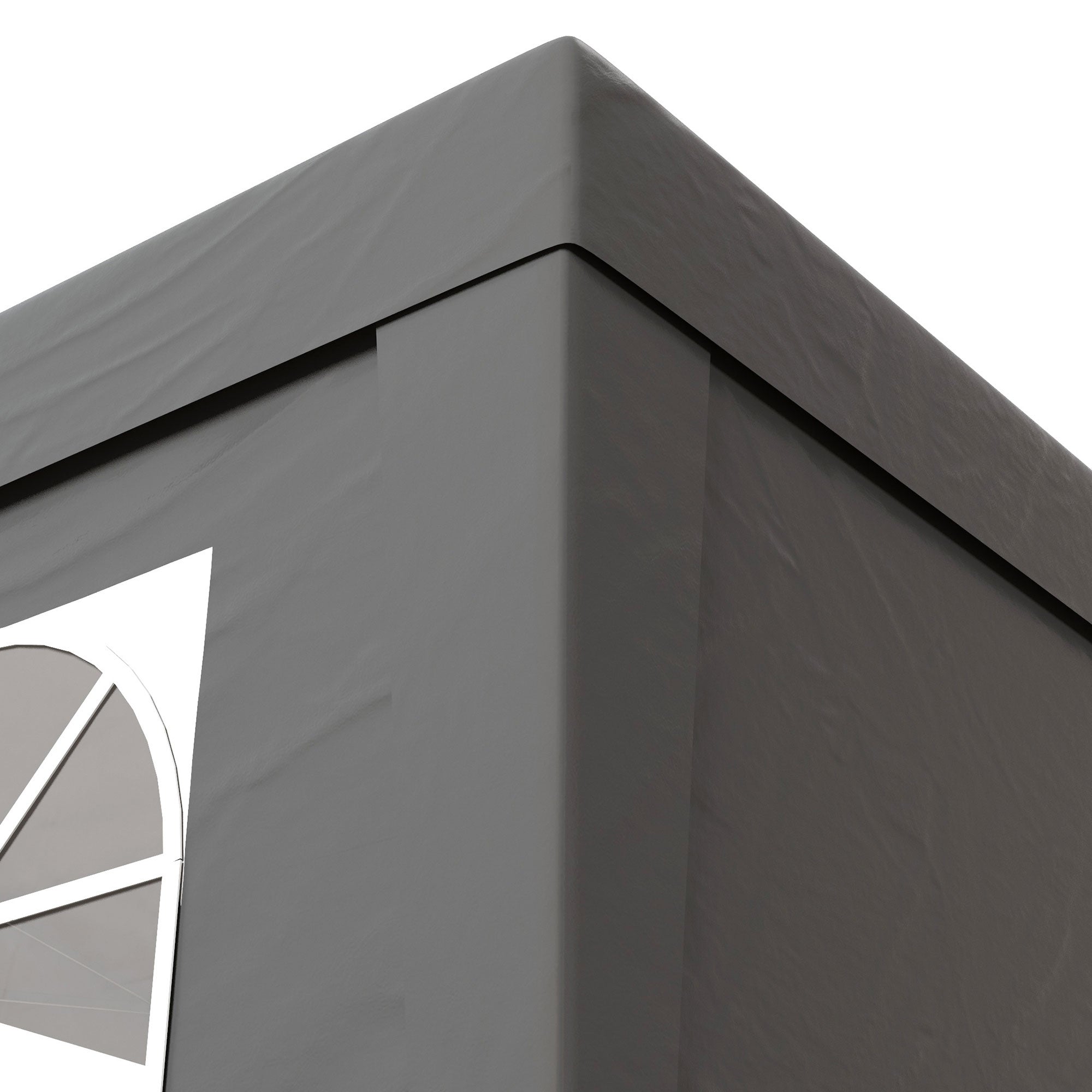 Folding Pop-up Garden Gazebo 2 x 2 m Adjustable Height Event Canopy 3 Levels Anti-UV 30+ 3 Side Walls with 4 Sandbags and 1 Carrying Bag Oxford Fabric Gray Steel