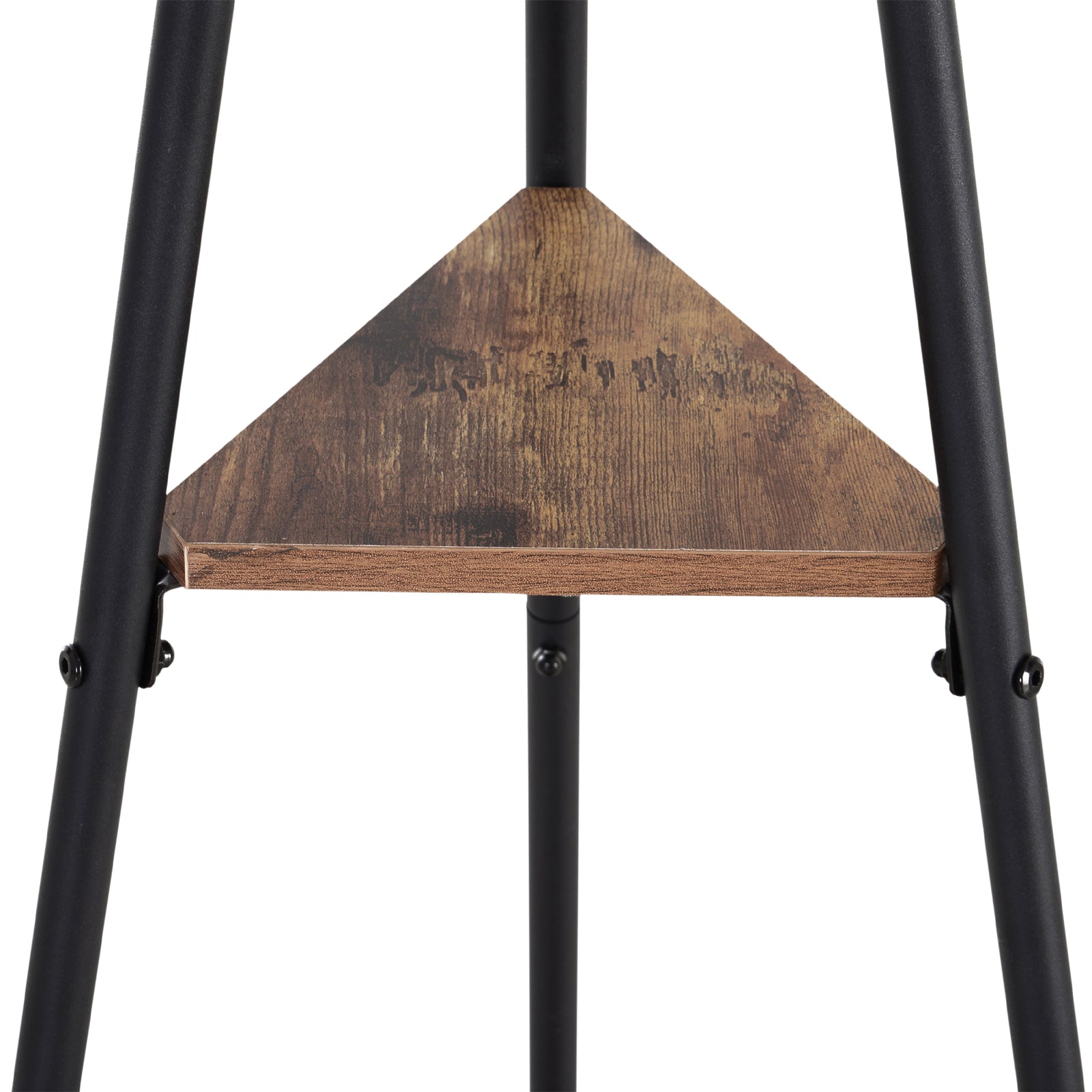 Metal Coat Rack Tree-Shaped Coat Rack for Hanging Clothes Bags Hat 6 Hooks with 2 Shelves 32.5x45.5x182cm