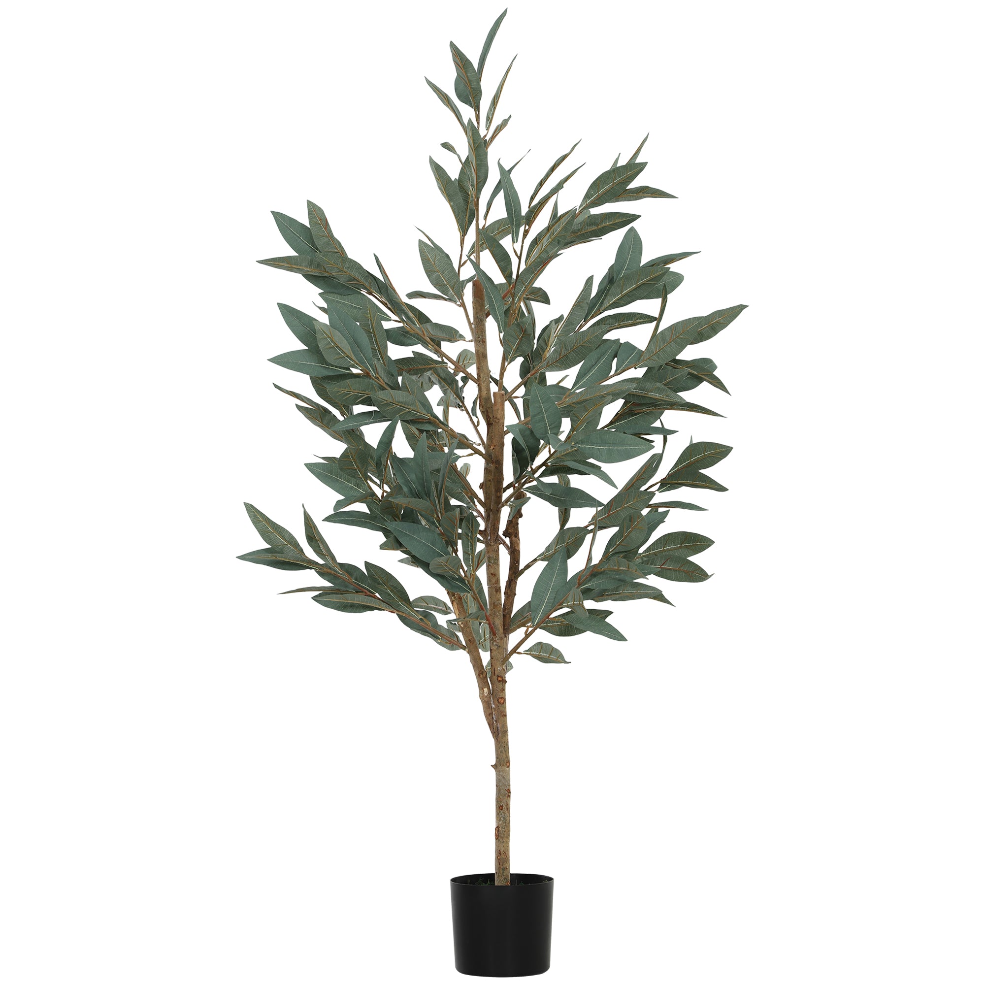 Large Decorative Artificial Plant 150 cm Laurel Artificial Plant with Pot and Leaves for Indoor Green