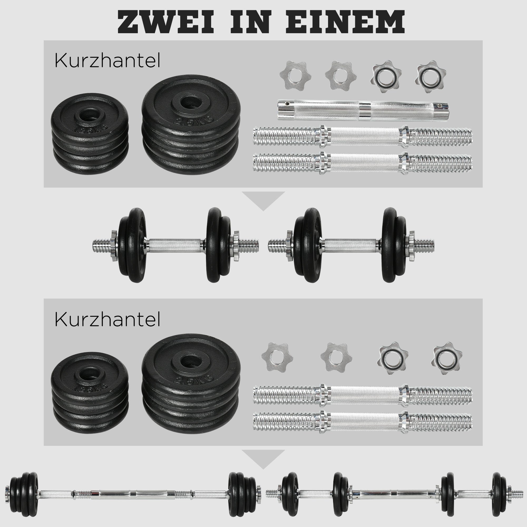 Dumbbell Set 2-Piece Adjustable Dumbbells and Barbells up to 20 KG Dumbbell Set Dumbbell with Connecting Rod Dumbbell Set for Home Strength Training Gym