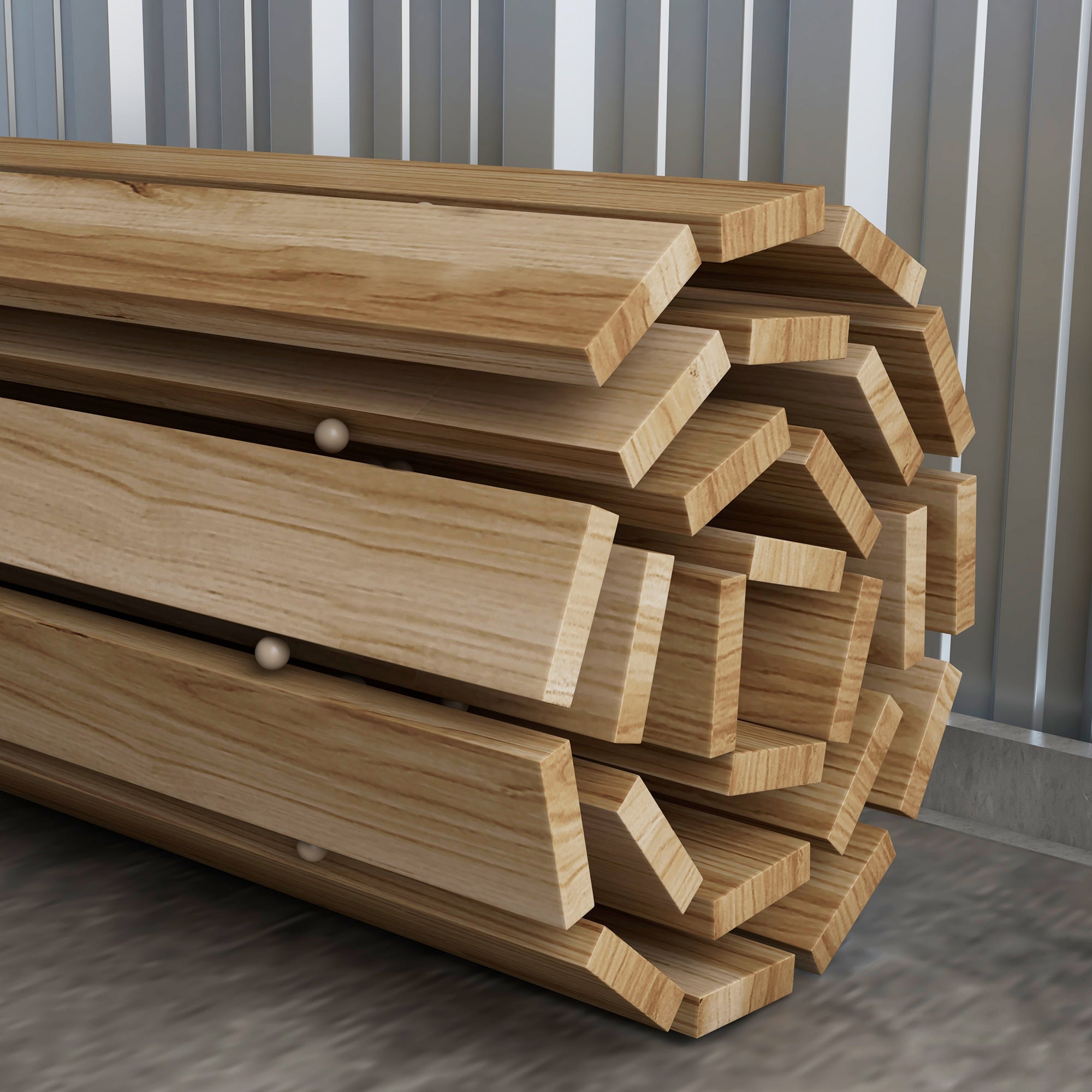 120 cm Garden Path, Roll-up Weatherproof Garden Step Decorative Wooden Step made of Fir Wood, for Garden, Balcony, Nature