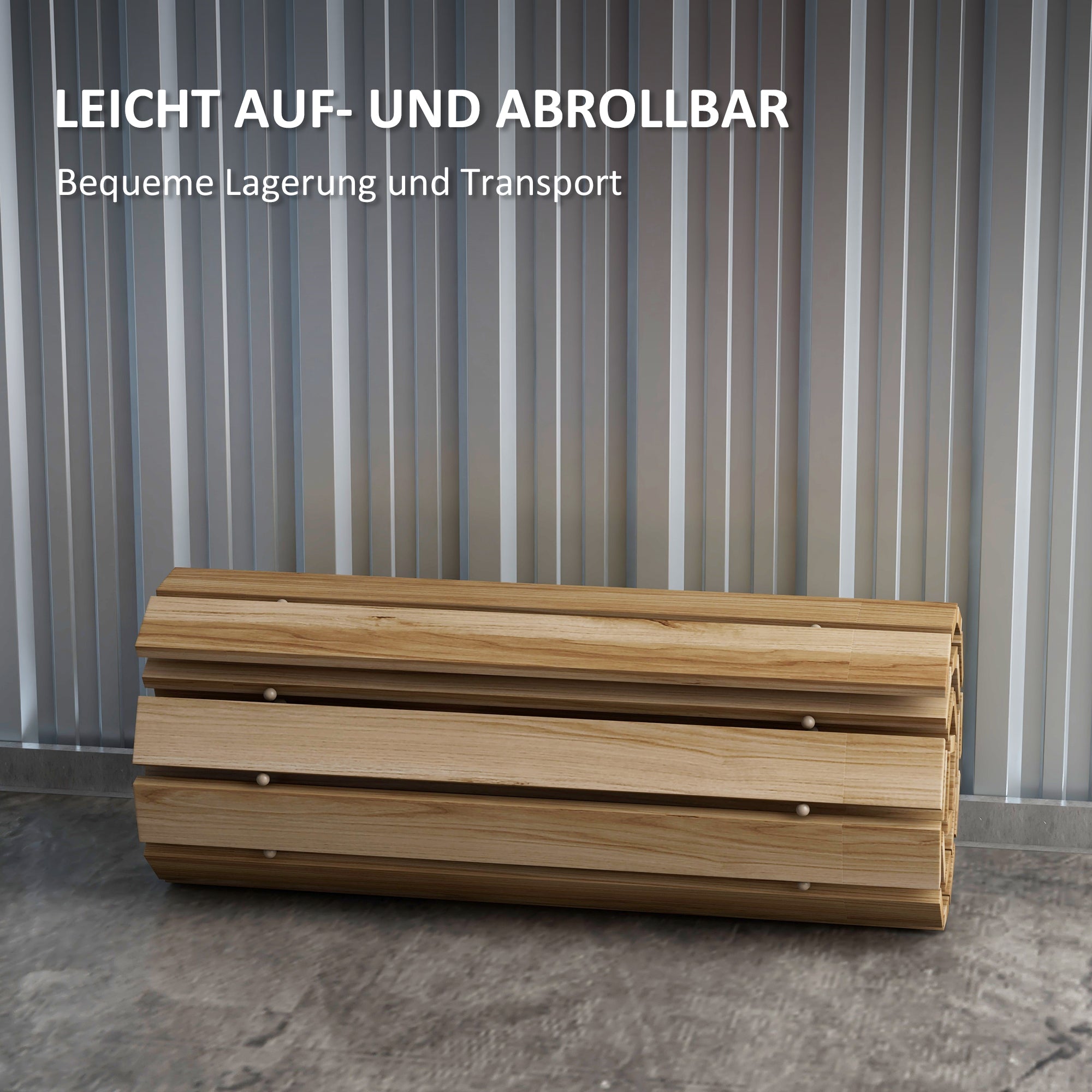 120 cm Garden Path, Roll-up Weatherproof Garden Step Decorative Wooden Step made of Fir Wood, for Garden, Balcony, Nature