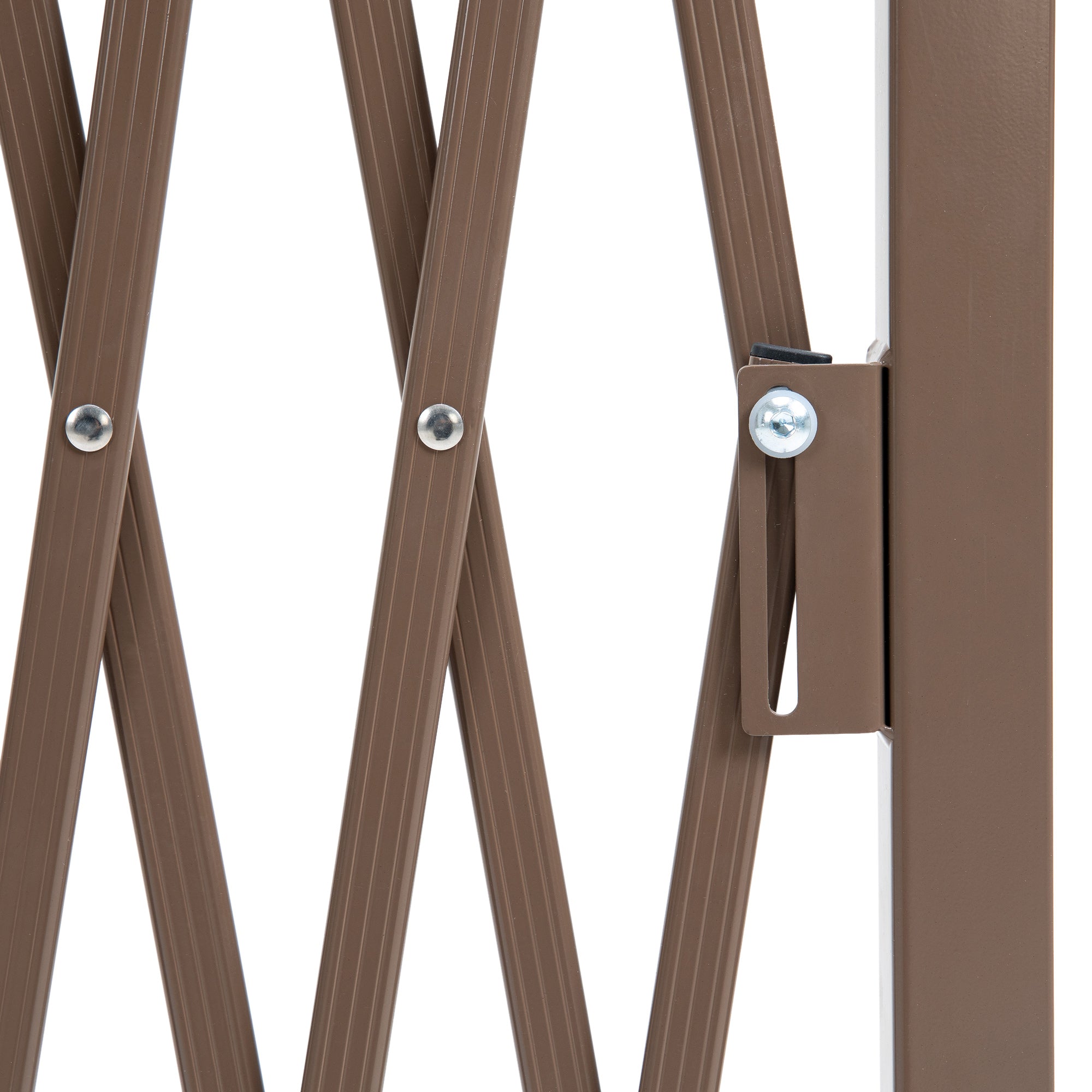 Retractable Extendable Barrier Security Gate 250L x 31W x 104H cm Aluminum Metal Chocolate