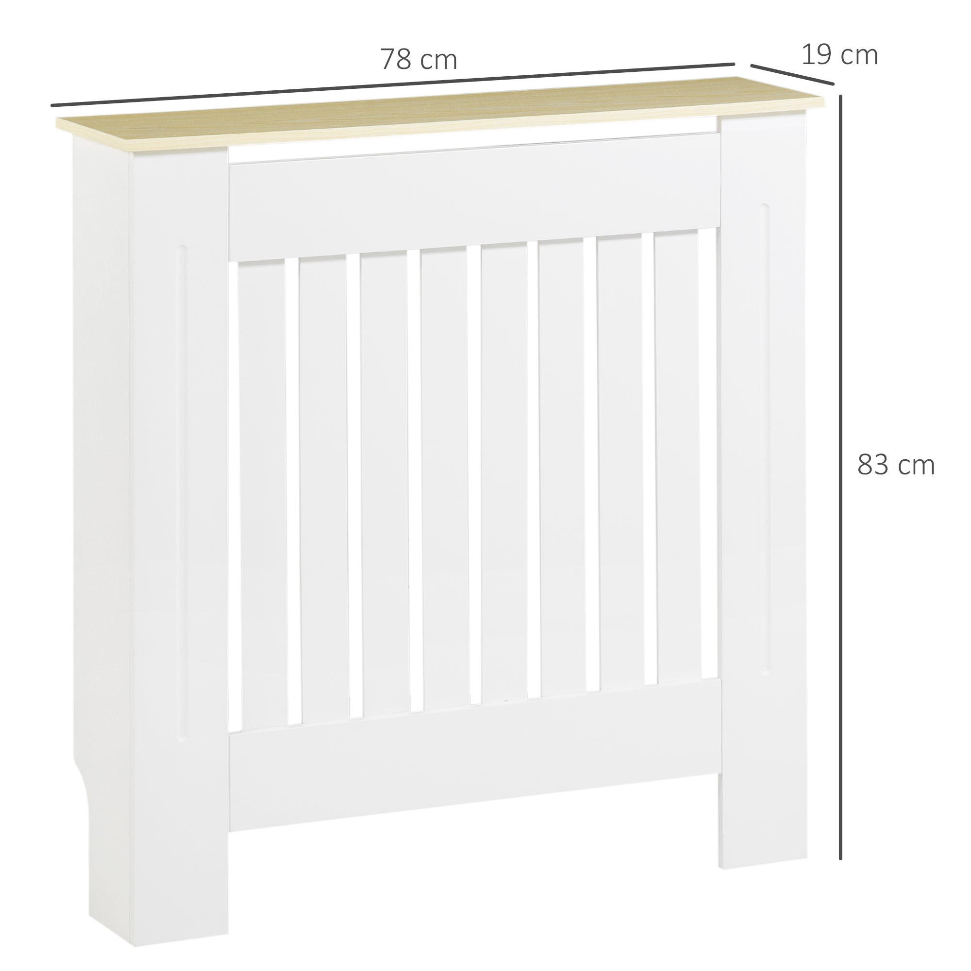 HOMCOM Radiator Cover 78x19x83 cm MDF Radiator Cover för Vardagsrum, Sovrum och Hall Vit
