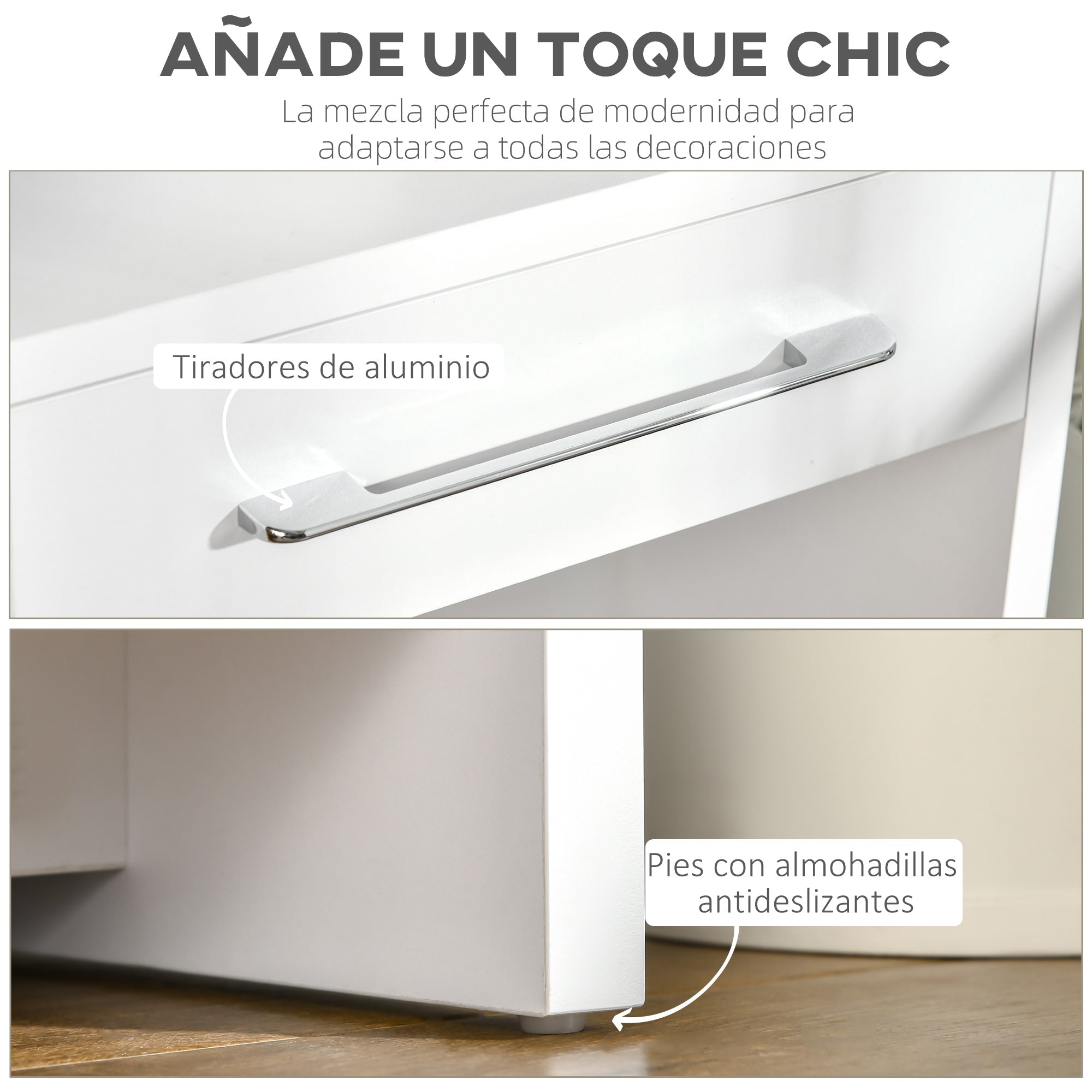 Console Table Entry Table with 2 Drawers and Storage Shelf Hallway Console Table for Living Room Modern Style Anti-Tip 50 kg Capacity 101.6x28x76.2 cm White