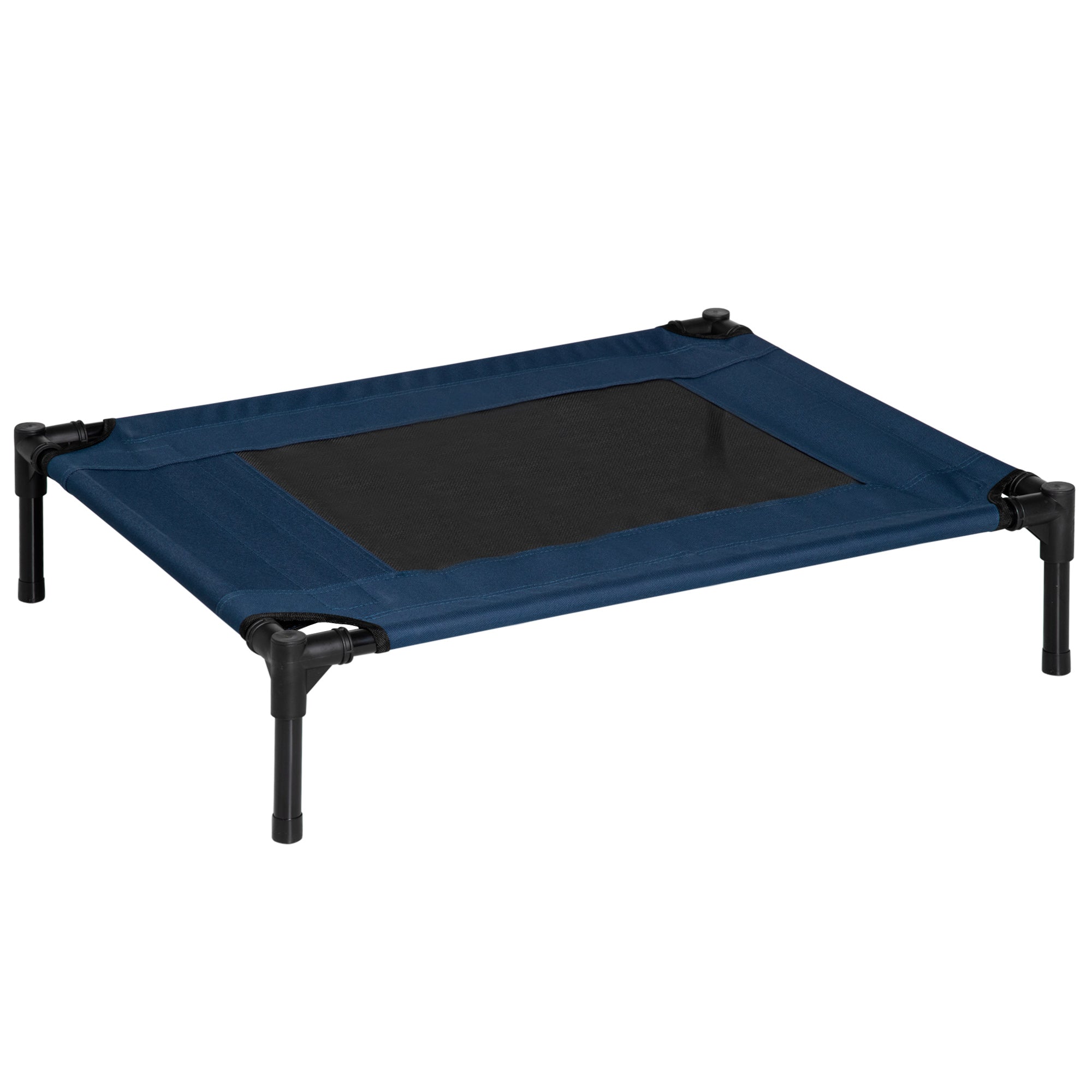 Dog Bed Pet Cot Outdoor Cat Bed Pet Bed Sleeping Place Steel 600D Oxford Fabric Blue 76 x 61 x 18 cm