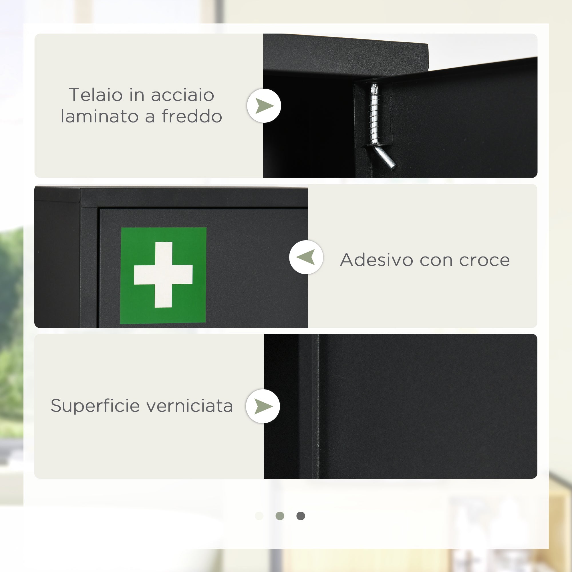 Wall-mounted Medicine Cabinet with 2 Shelves and 2 Security Keys, Home Steel Medicine Cabinet, 30x14x46 cm, Black