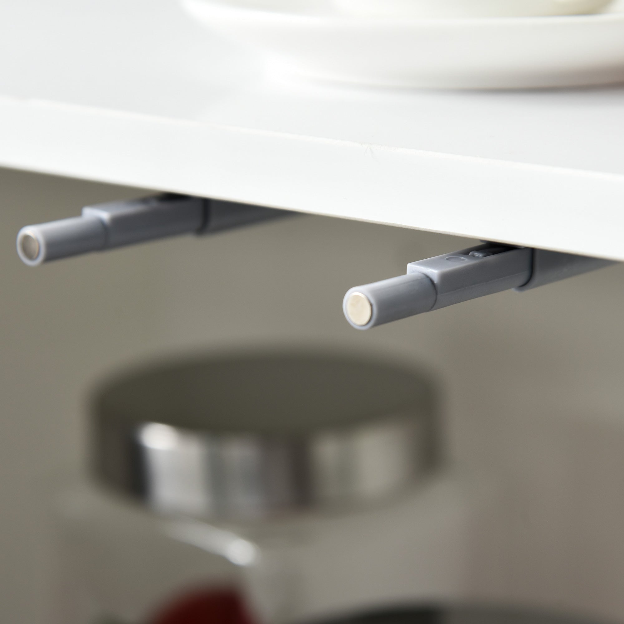 Multi-Purpose Cabinet for Living Room, Kitchen, Office, 2 Drawers and 2 Cabinets with Push-to-Open, Gray