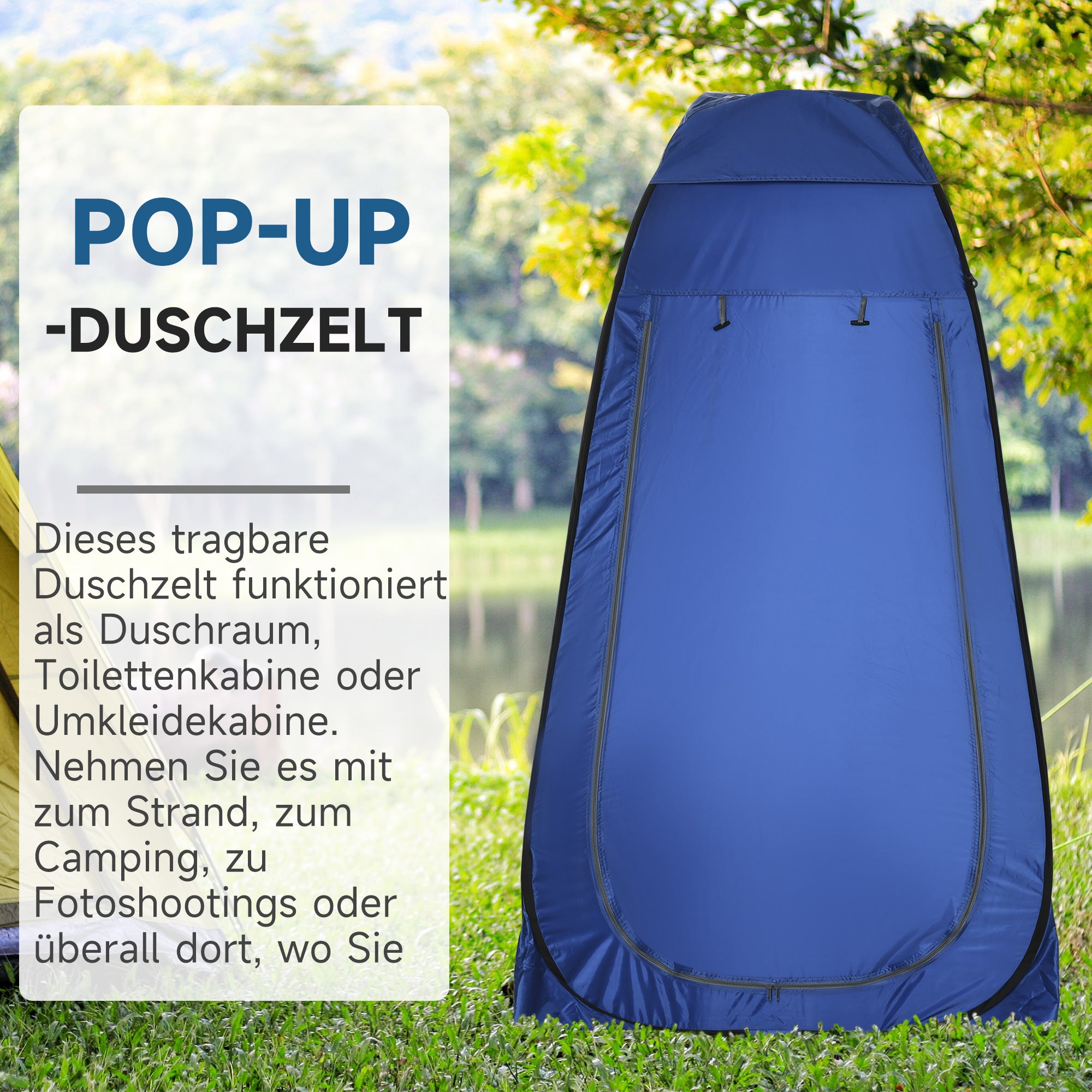 Pop-up Shower Tent, Portable Toilet Tent with Carrying Bag Window Mobile Changing Room WC Tent Privacy Toilet Changing Room Pop-up Tent Storage Tent for Outdoor Camping Beach