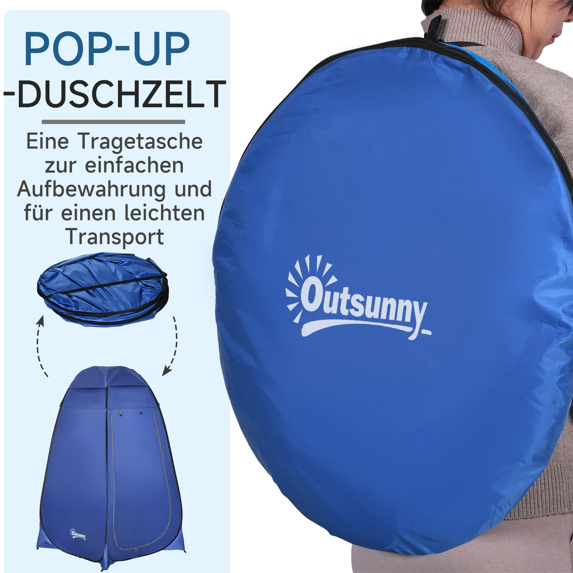 Pop-up Shower Tent, Portable Toilet Tent with Carrying Bag Window Mobile Changing Room WC Tent Privacy Toilet Changing Room Pop-up Tent Storage Tent for Outdoor Camping Beach