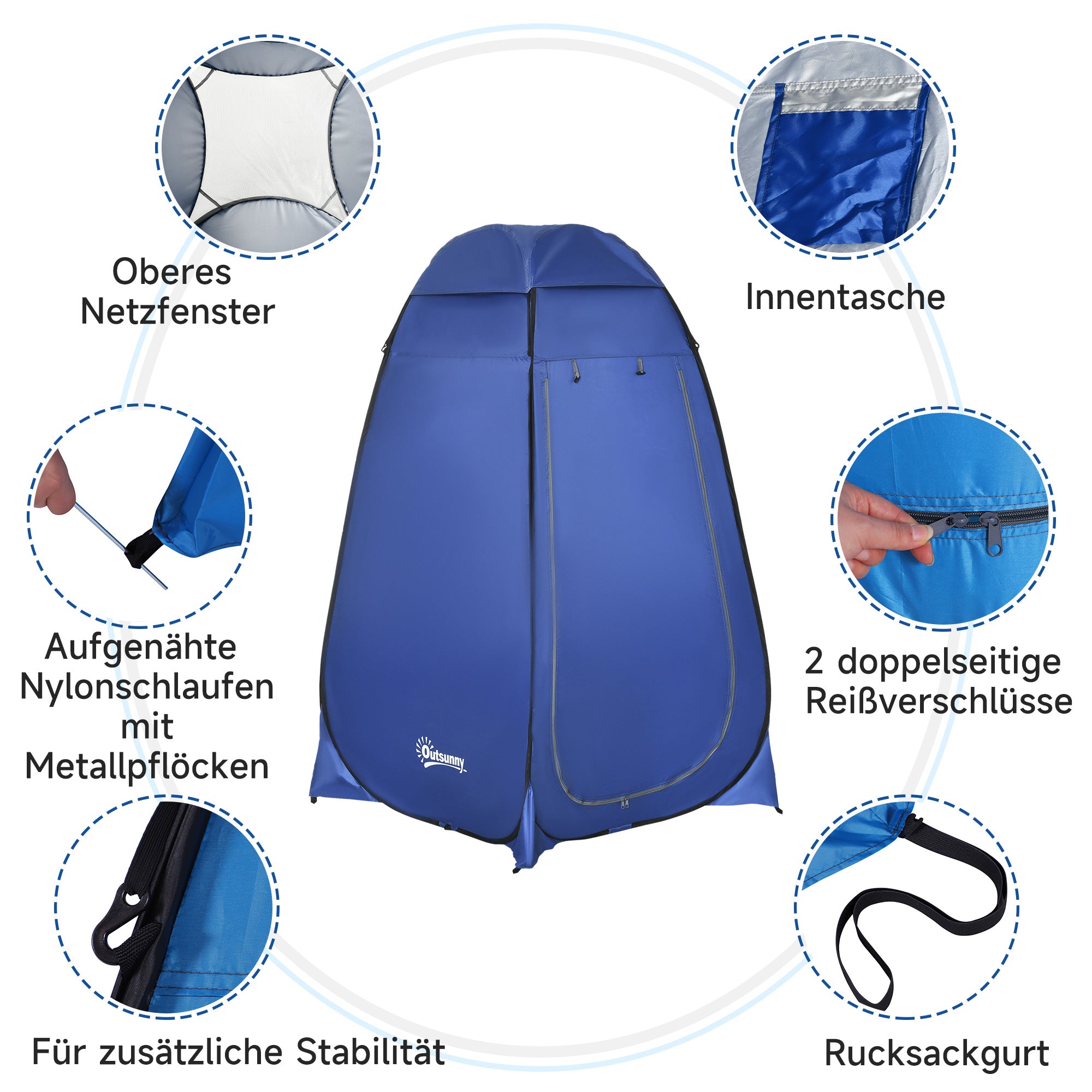 Pop-up Shower Tent, Portable Toilet Tent with Carrying Bag Window Mobile Changing Room WC Tent Privacy Toilet Changing Room Pop-up Tent Storage Tent for Outdoor Camping Beach