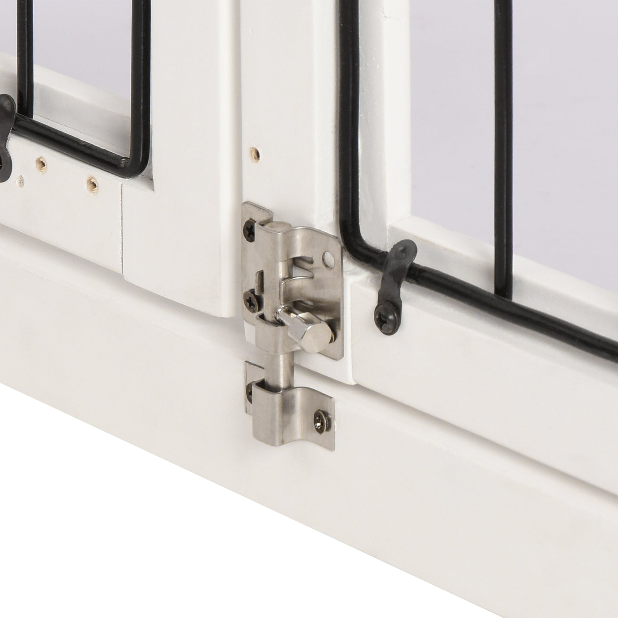 Dog Cage for Home, Dog House with 2 Entrances, Lockable Dog Box, Dog House for Small Dogs, White, 58.5 x 81 x 66 cm