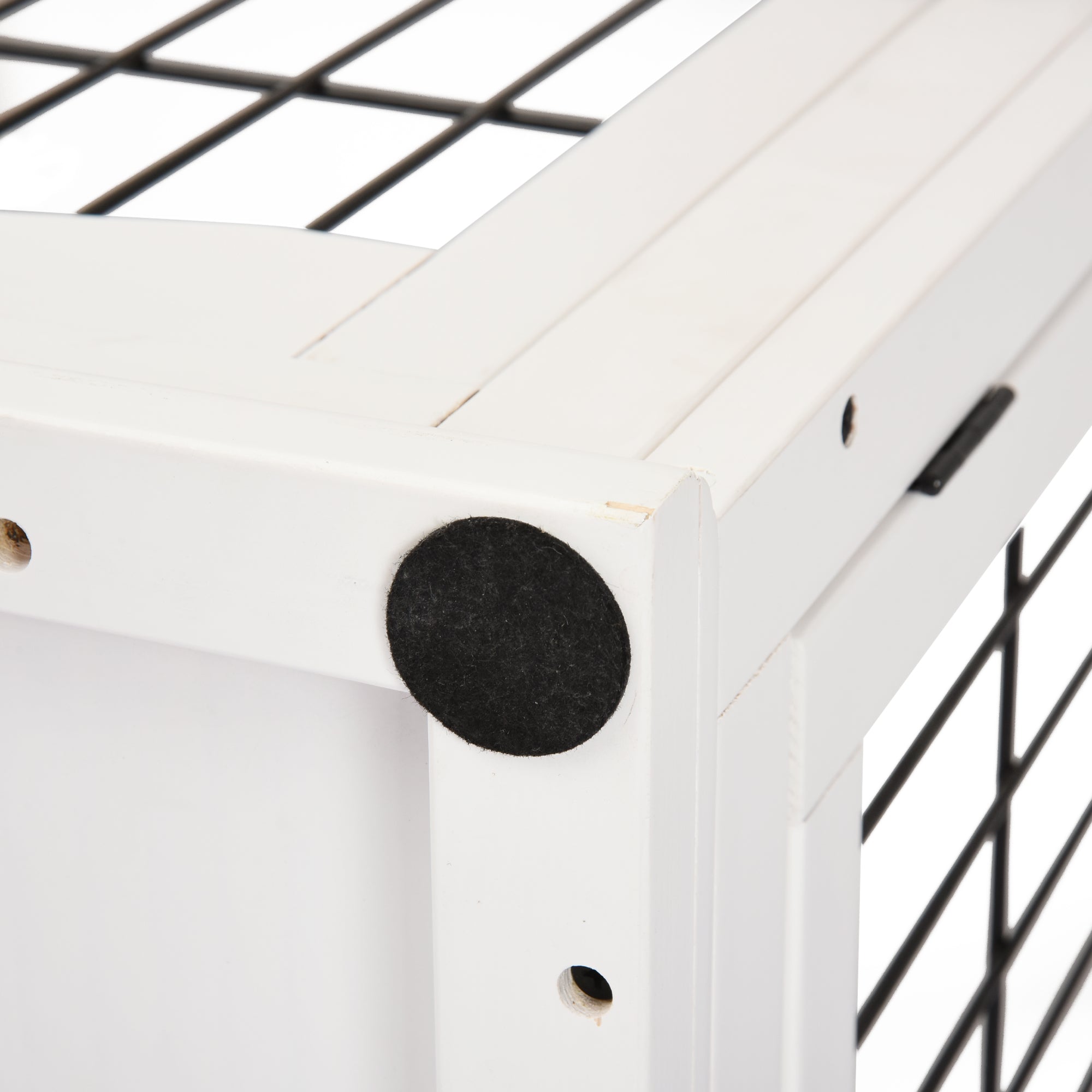 Dog Cage for Home, Dog House with 2 Entrances, Lockable Dog Box, Dog House for Small Dogs, White, 58.5 x 81 x 66 cm