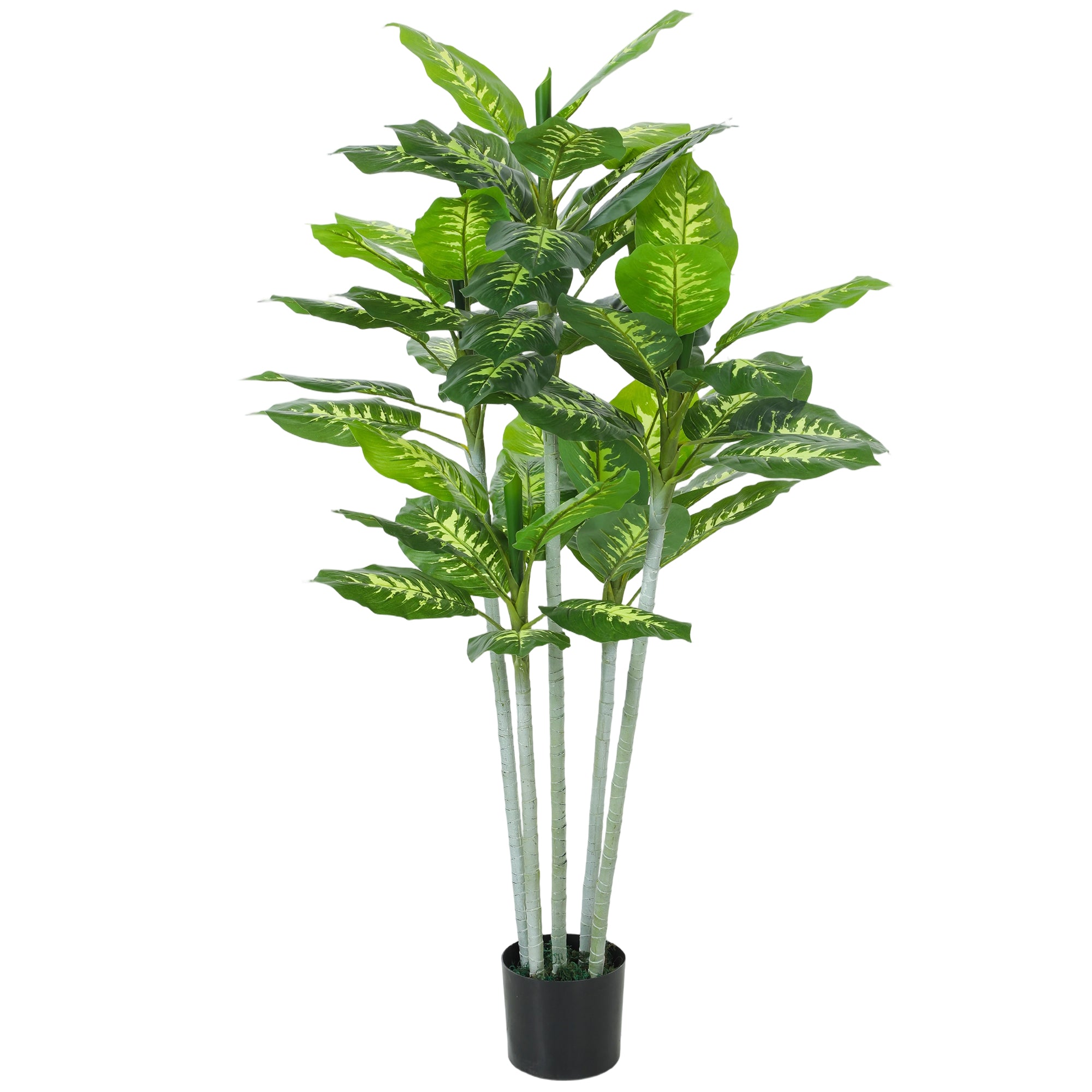 Artificial Calathea Plant, 150 cm (59 in) with Cement Pot — Indoor