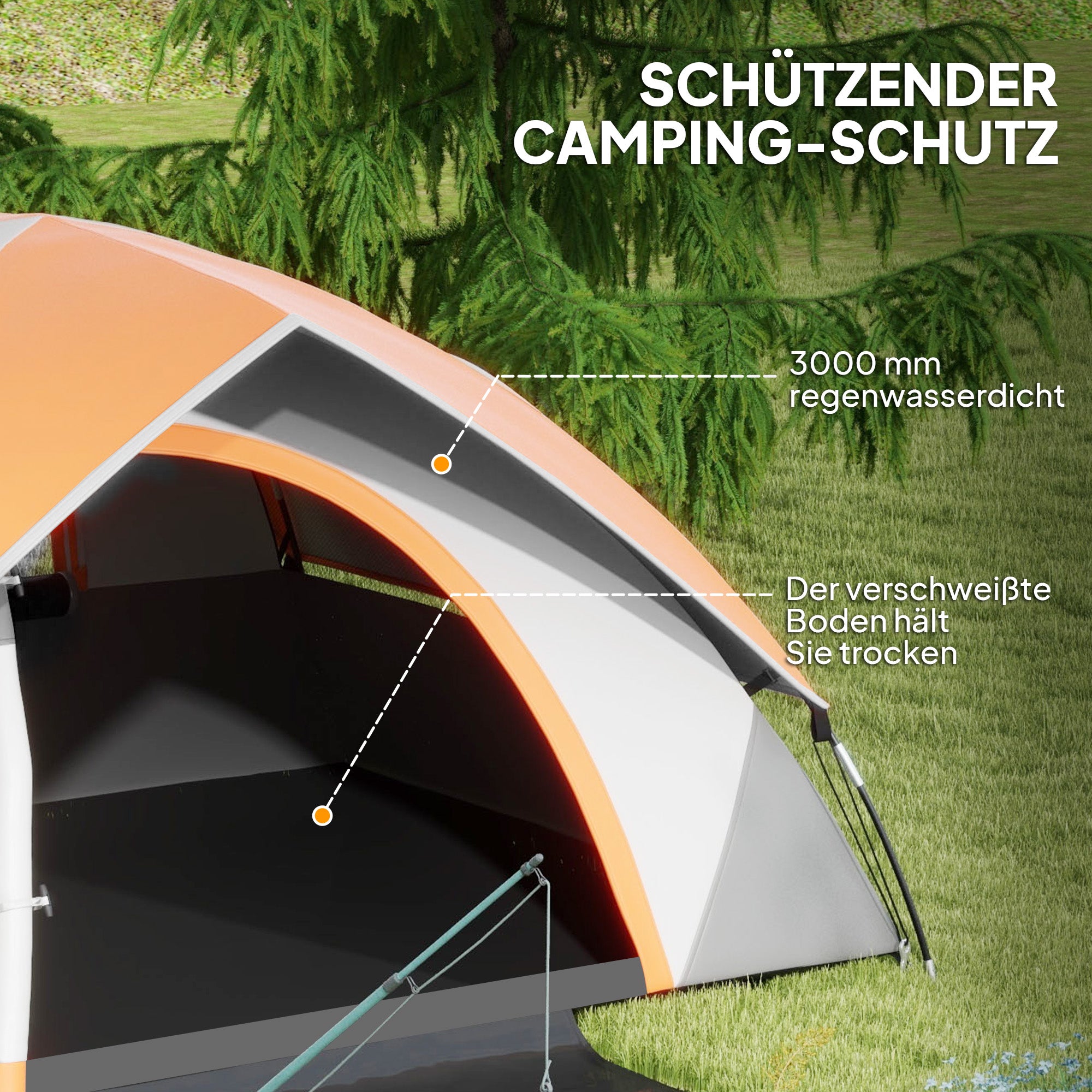 Dome Tent for 2 Persons Lightweight, Stable Waterproof Family Tent with Door & Window Pack Bag, Hook, Camping Tent with 3000mm Water Column Tent for Camping Travel Trekking Garden