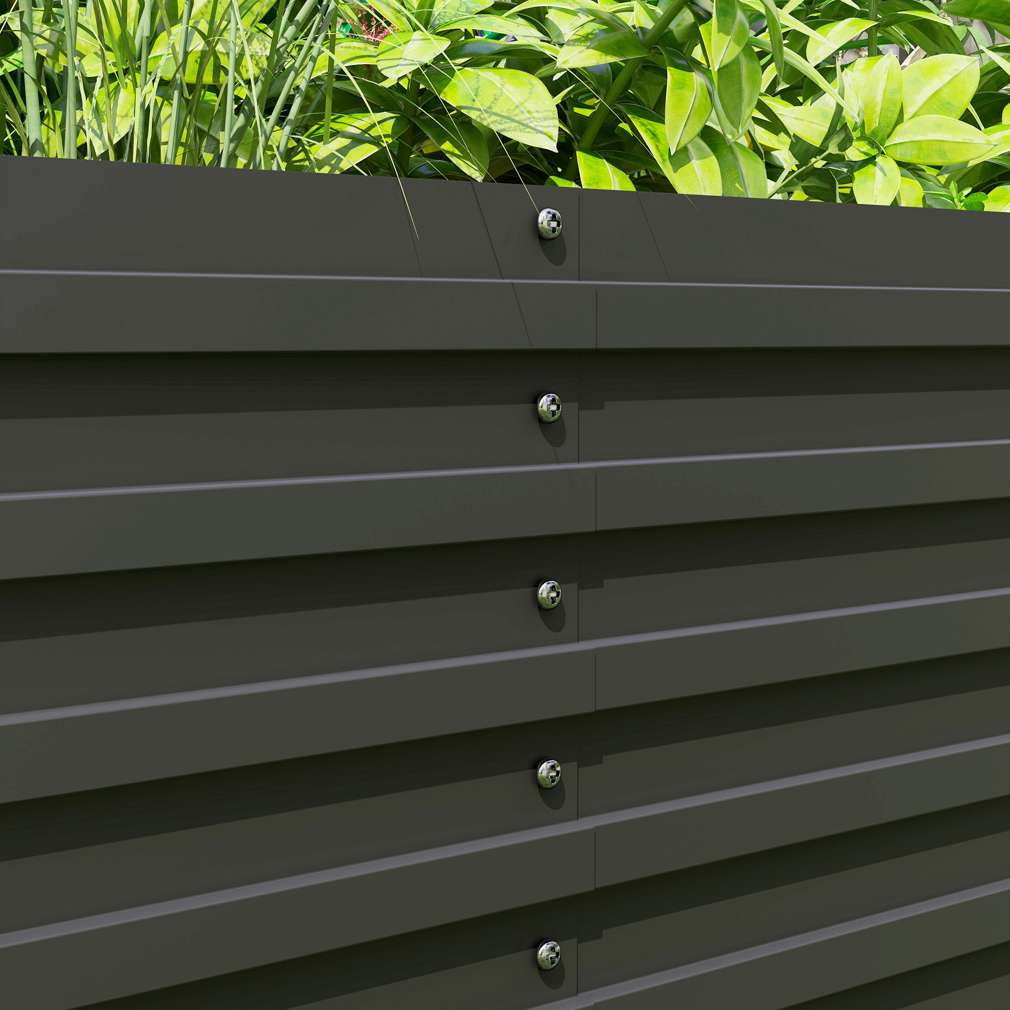 Raised Garden Bed Flower Planter Weather-Resistant, Vegetable Bed Greenhouse Planter Garden Bed Planter Box Made of Galvanized Steel, Flower Box for Terrace & Garden, 240 x 60 x 60 cm