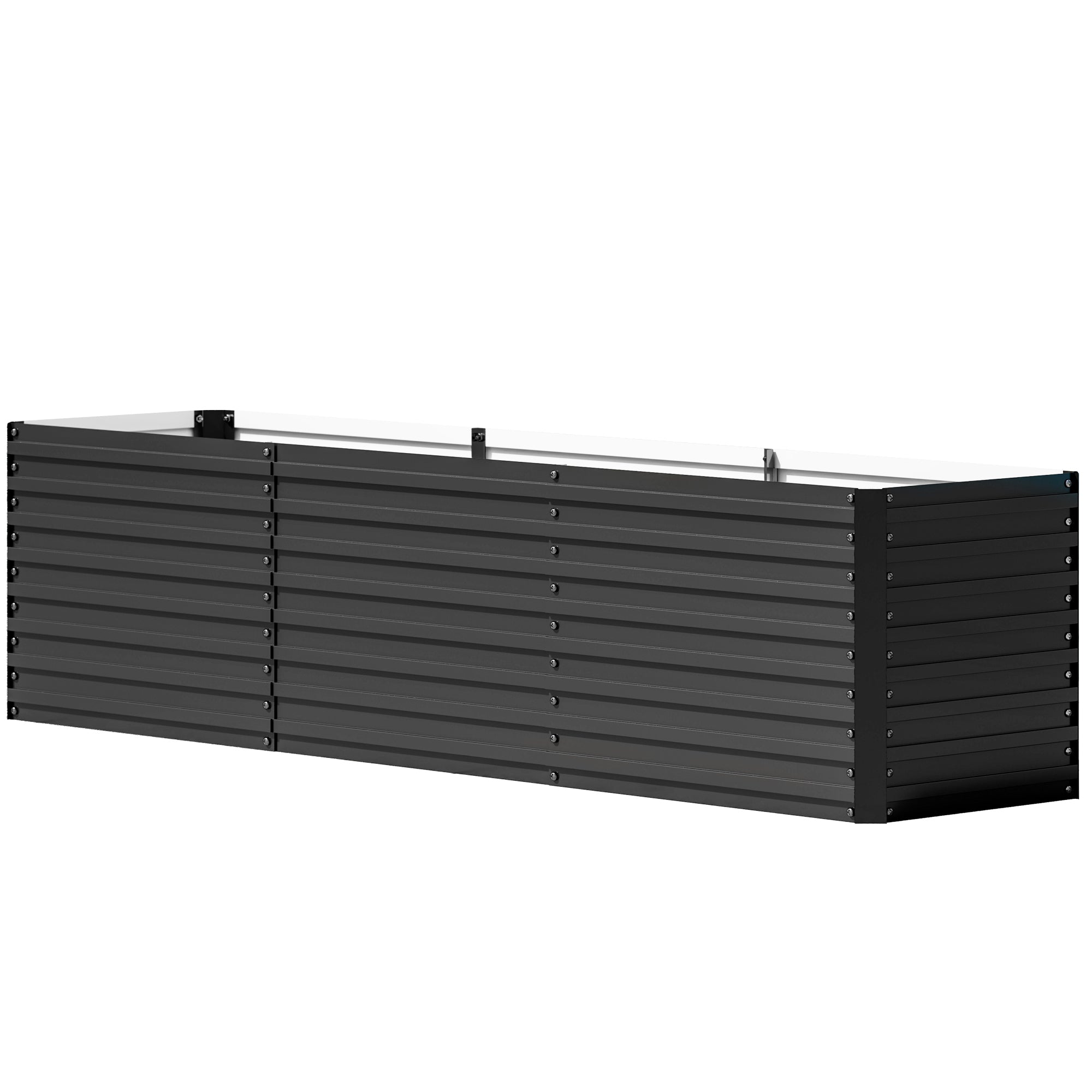 Raised Garden Bed Flower Planter Weather-Resistant, Vegetable Bed Greenhouse Planter Garden Bed Planter Box Made of Galvanized Steel, Flower Box for Terrace & Garden, 240 x 60 x 60 cm