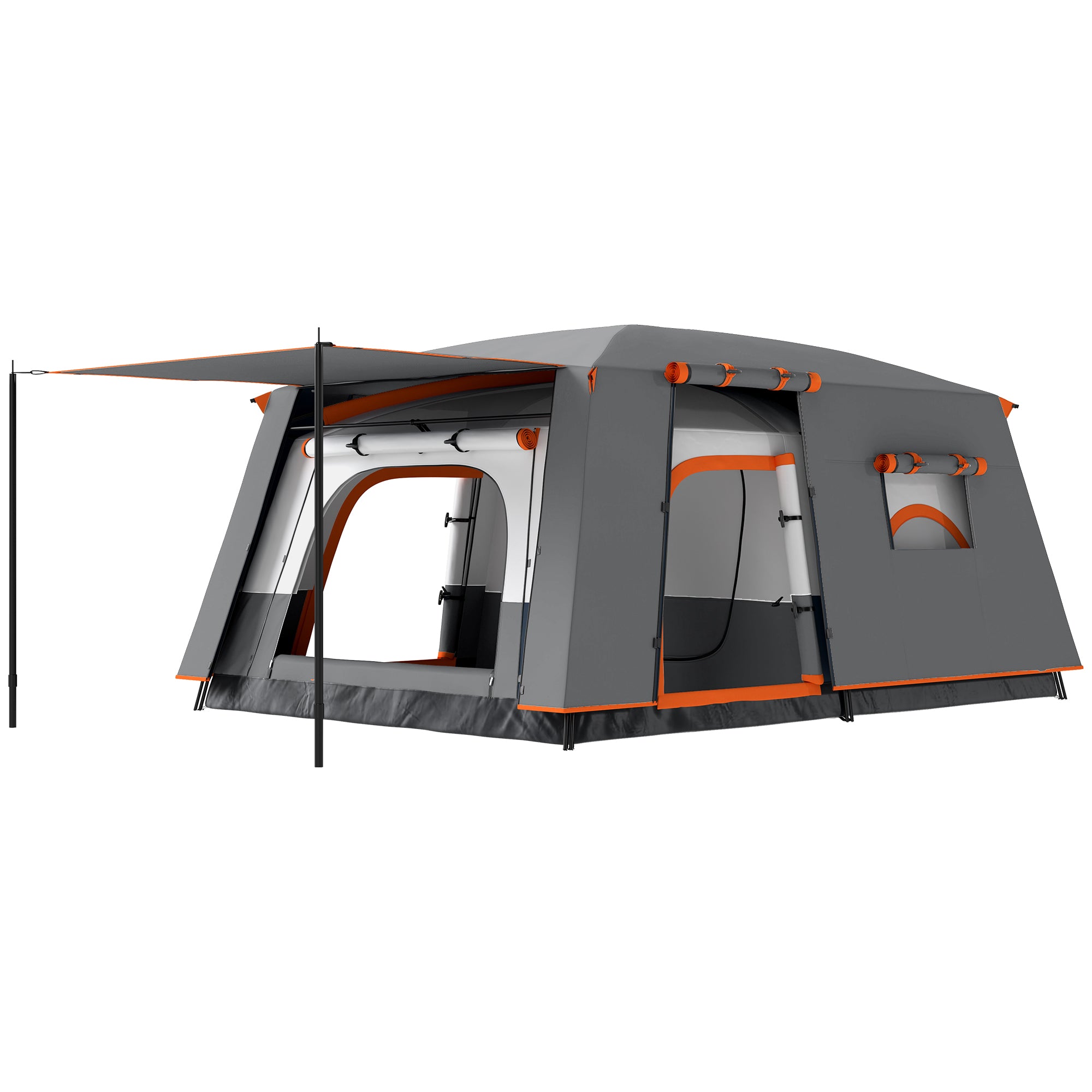 Camping Tent for 4-6 People Lightweight, Stable Waterproof Tunnel Tent with Canopy Groundsheet Side Door Windows Carry Bag Family Tent for Camping Travel Garden