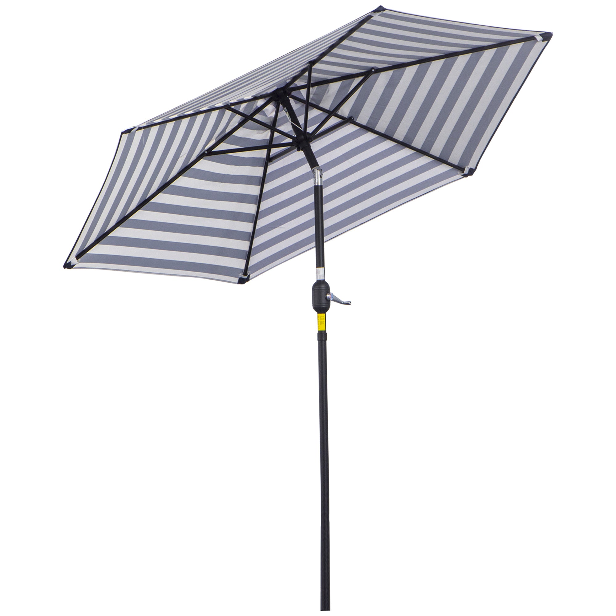 Parasol Garden Umbrella Terrace Umbrella Frame Steel Outdoor Blue Stripe Ø230 x 216 cm