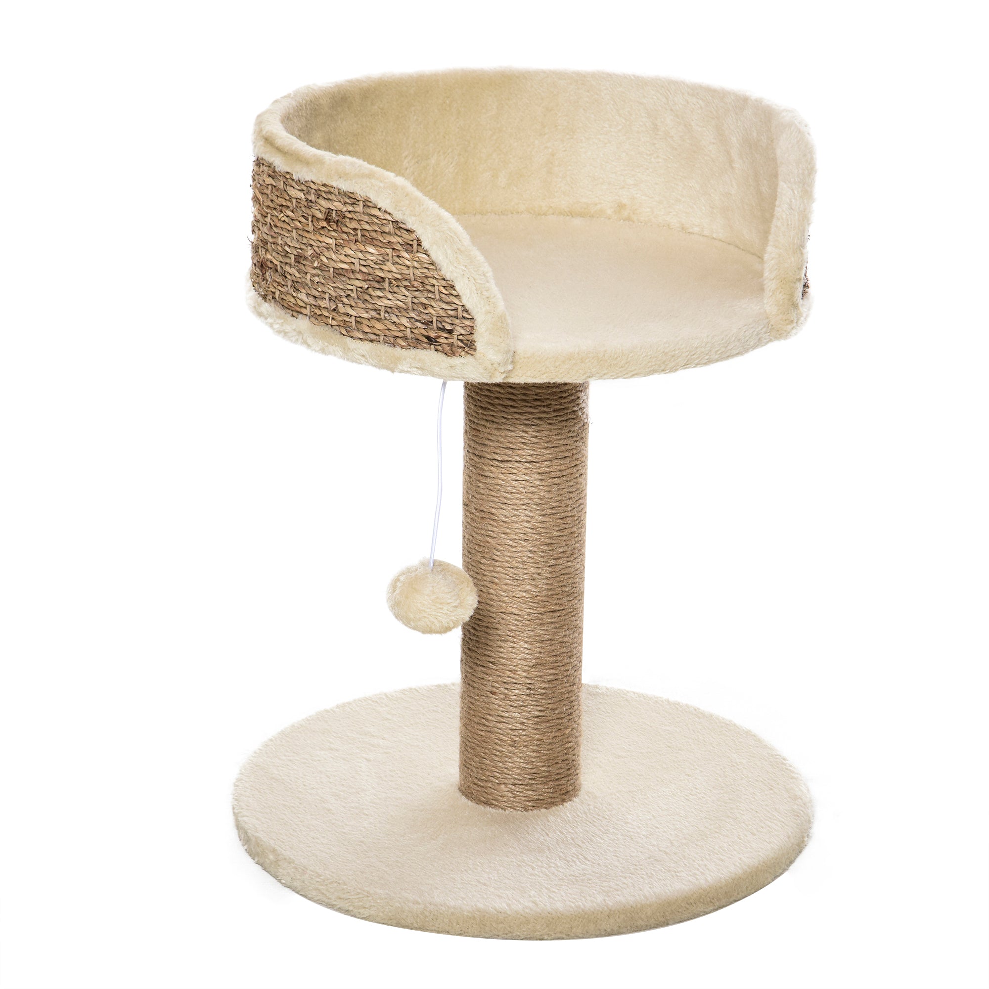 Scratching Post 49 cm Small Cat Tower with Play Ball, Sisal Posts, Platform, Cat Scratching Tree, Climbing Tree, for Small Cats, Coffee