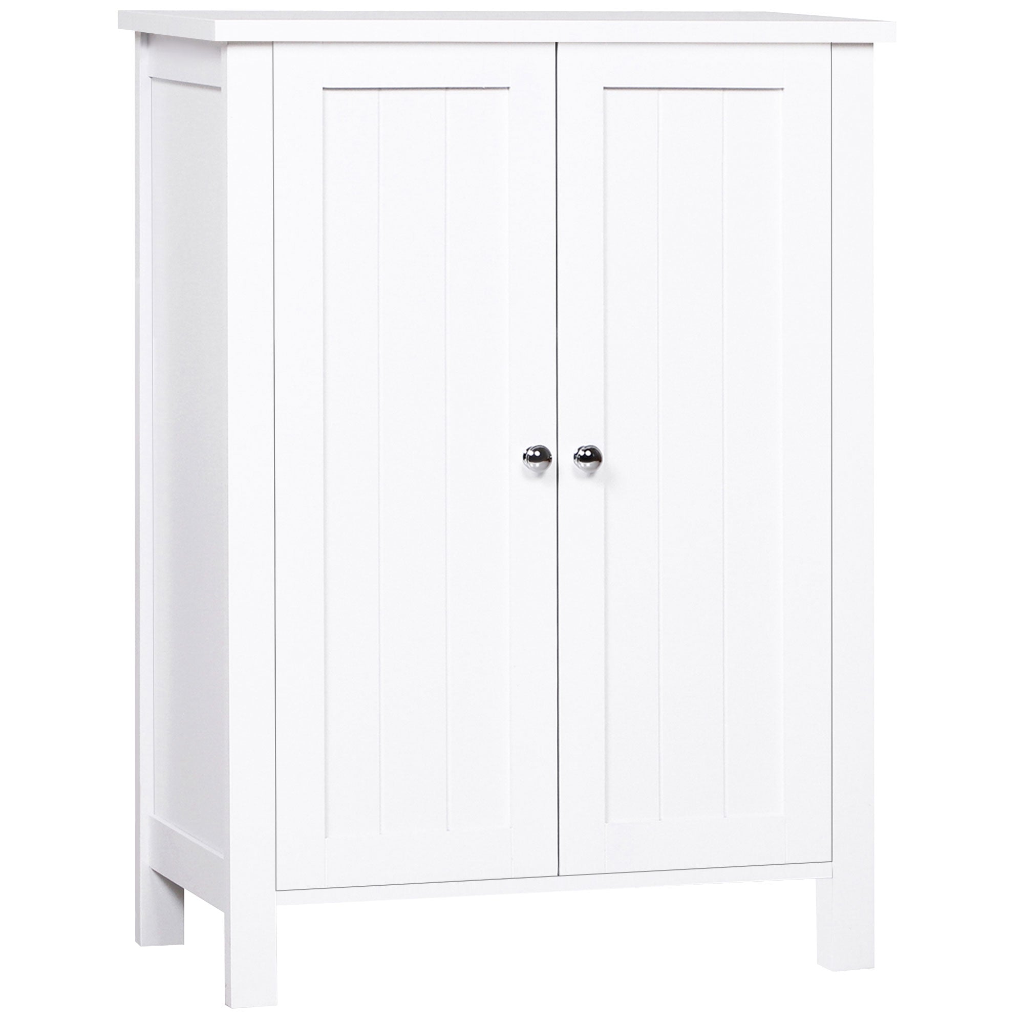 Bathroom Cabinet with 2 Doors and 2 Adjustable Interior Shelves Storage Unit for Living Room Kitchen Anti-tip 60x30x80 cm White
