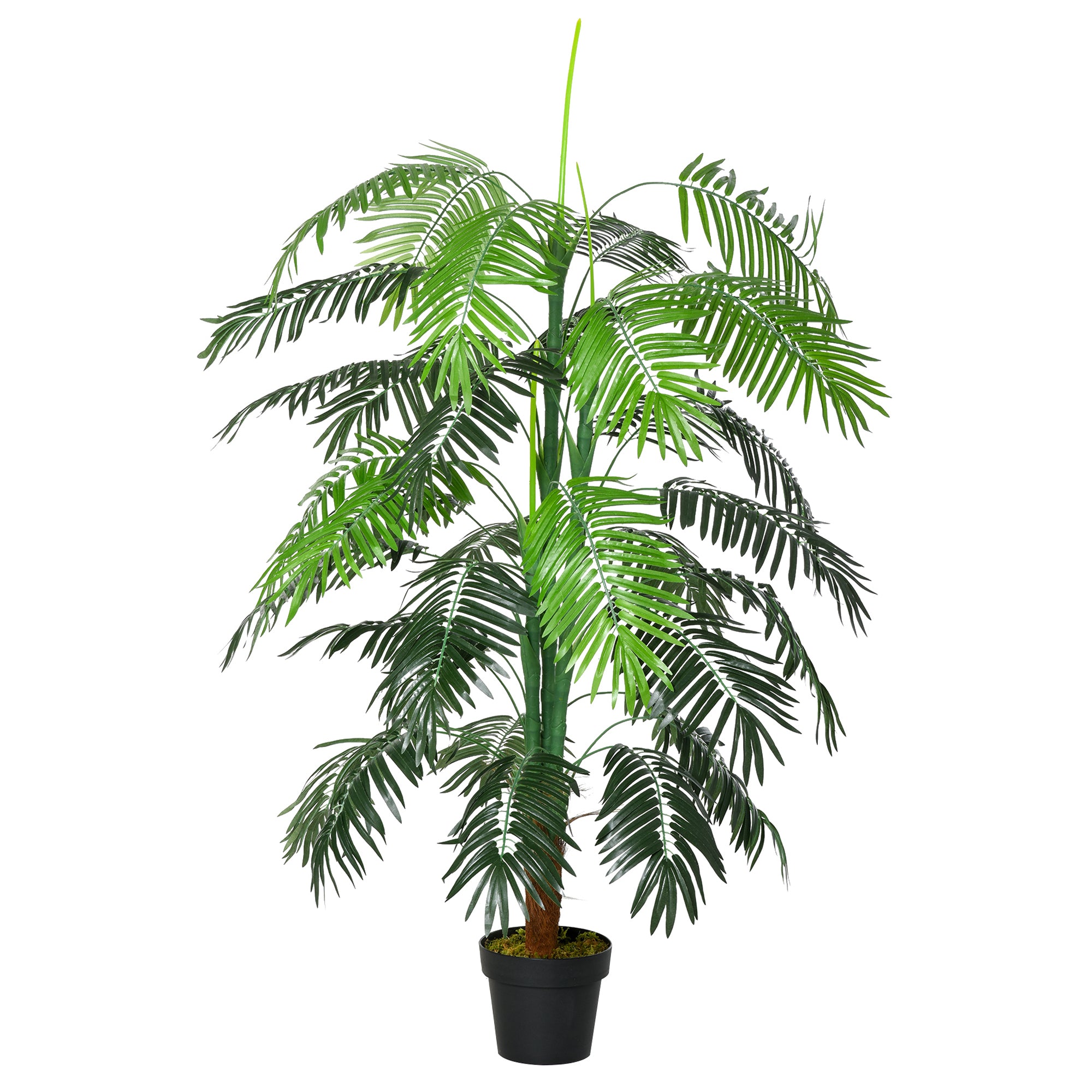 Artificial Palm Tree Height 1.7m Artificial Trunk Branches Lichen Large Leaves Highly Realistic Pot Included