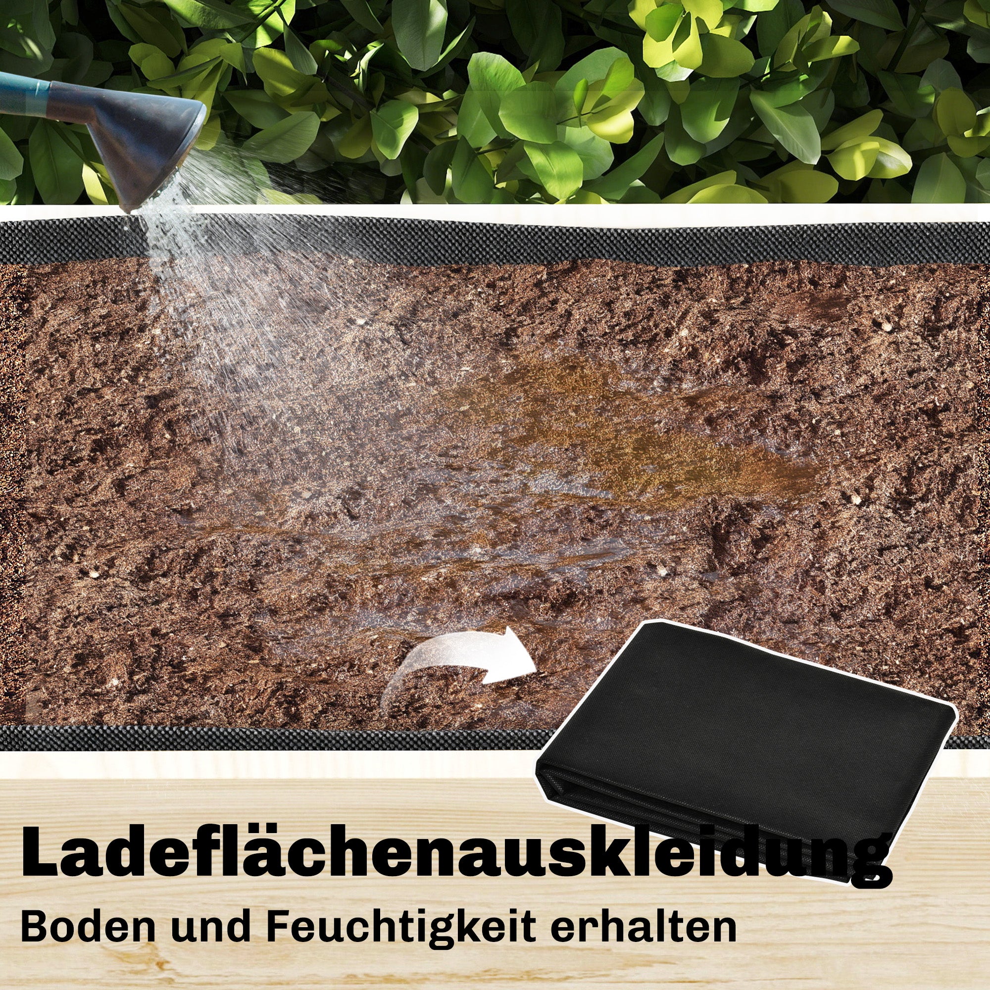 2-Tier Raised Planter with Trellis — 2 Fabric-Lined Wooden Plant Boxes for Climbing Plants, 108 x 62 x 120 cm (42.5 x 24.4 x 47.2 in)