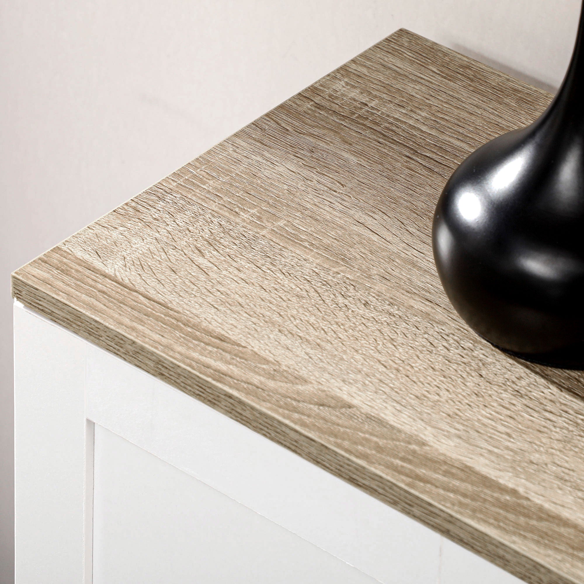 Modern Living Room Cabinet Storage Cabinet with 3 Doors Adjustable Shelves and Raised Base for Kitchen Dining Room Hallway Bedroom Anti-Tip Device 35.4x11.8x35.4 inches White