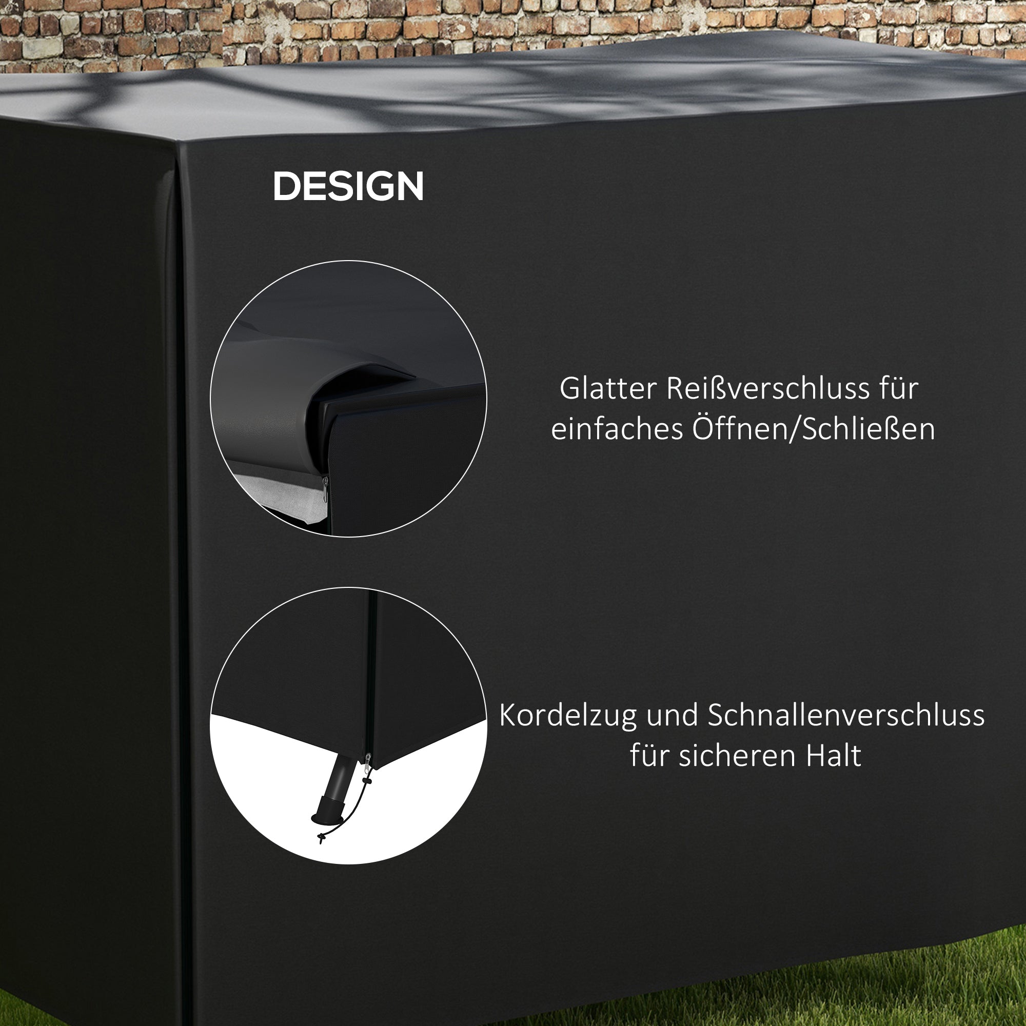 Hollywood Swing Cover 3 Seater, Water-Resistant Winterproof Protective Cover for Garden Swing, UV-Resistant Cover, Tear-Resistant 600D Oxford Fabric, 205x124x164cm Black